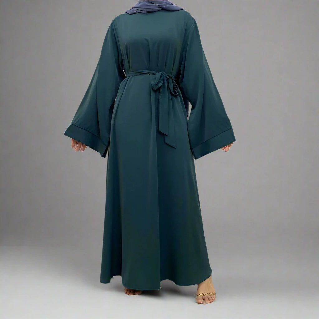 14 Color Options Nida Solid Color Abaya Dress for Middle Eastern Arab Women - Modest Islamic Clothing for Prayer, Daily Wear & Special Occasions