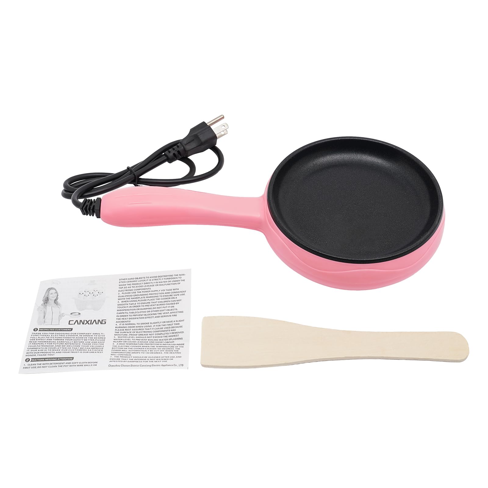 6-Inch Non-Stick Electric Skillet - Fast Heating Mini Round Griddle for Pancakes, Eggs, Cookies | Portable Cooking for Breakfast, Lunch & Snacks | Perfect for Dorms, Offices & Travel | Blue/Yellow/Pink (Pink)