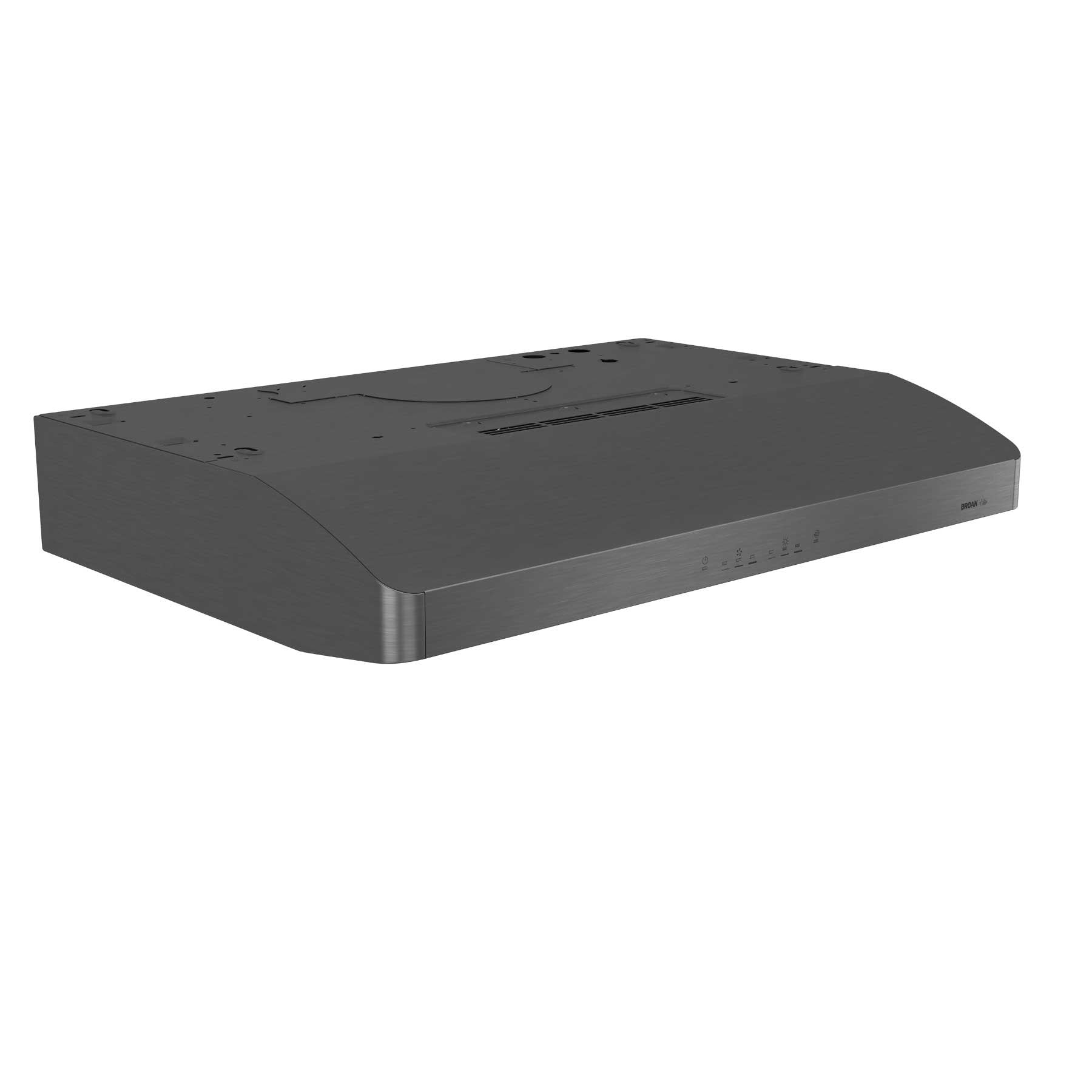 Broan 36-Inch Black Stainless Steel Range Hood - 650 CFM Under Cabinet Kitchen Ventilation System for Smoke & Odor Removal - Perfect for Modern Kitchens & Cooking Areas