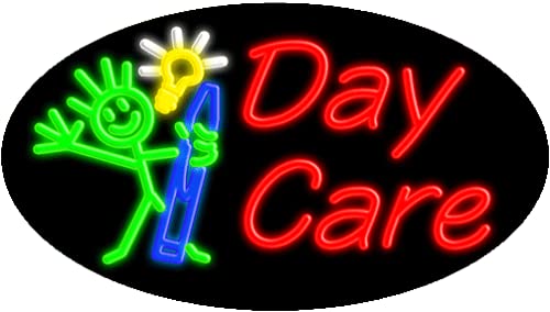 Vintage Neon Sign for Day Care - Handcrafted in USA | Perfect for Nursery, Playroom & Kids Room Decor
