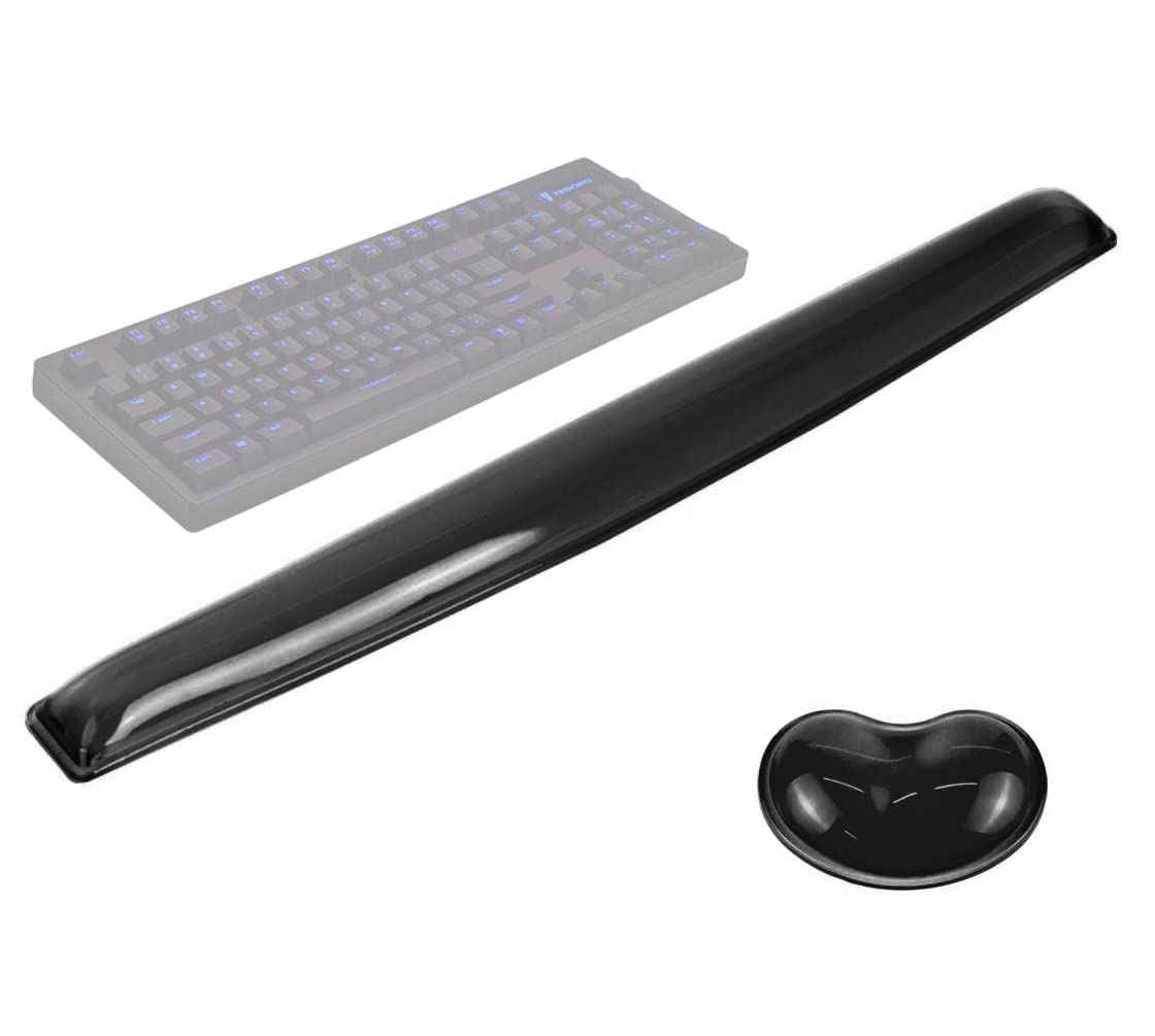 Ergonomic Gel Keyboard & Mouse Wrist Rest Set - Comfortable Support Pad for Office, Gaming & Computer Use - Pain Relief Wrist Cushion for Typing & PC Work (Black) | Perfect for Long Hours at Desk, Home Office & Gaming Setup