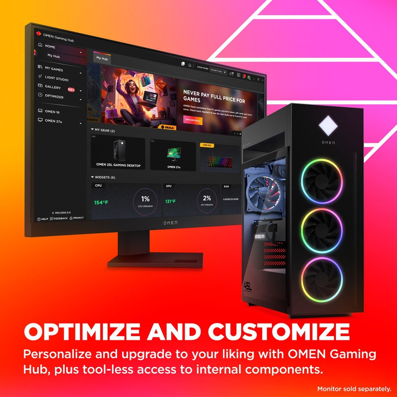 OMEN 45L Gaming Desktop PC - High Performance Intel Core i7, NVIDIA RTX 3080, 32GB RAM, 1TB SSD - Perfect for 4K Gaming, Streaming & VR Experiences