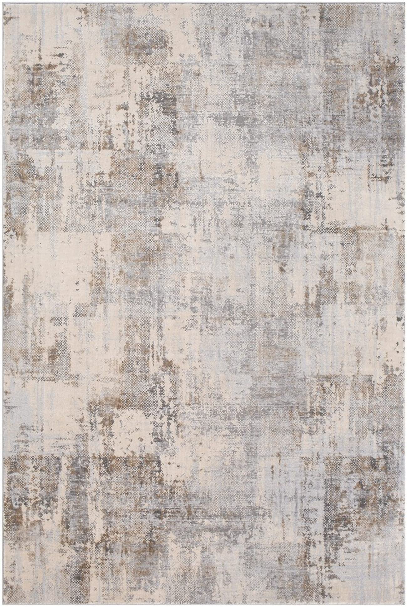 Mark&Day Modern Light Gray Area Rug 9x12 - Soft Polle Design in Grey Beige White - Non-Slip Living Room Rug, Bedroom Carpet, Kitchen Floor Mat (9' x 12'4