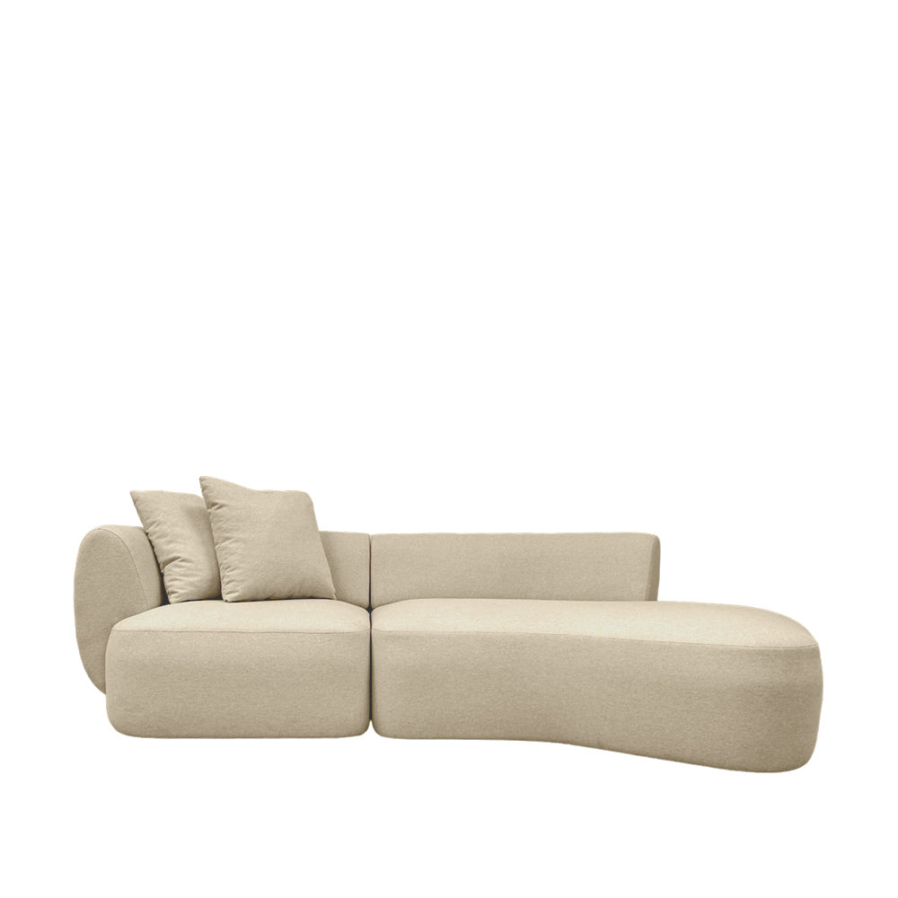 Pebble 3-Seater Chaise Sectional Sofa with EcoClean Fabric | Modern L-Shaped Couch for Living Room, Lounge & Family Room | Stain-Resistant & Pet-Friendly Sofa Set
