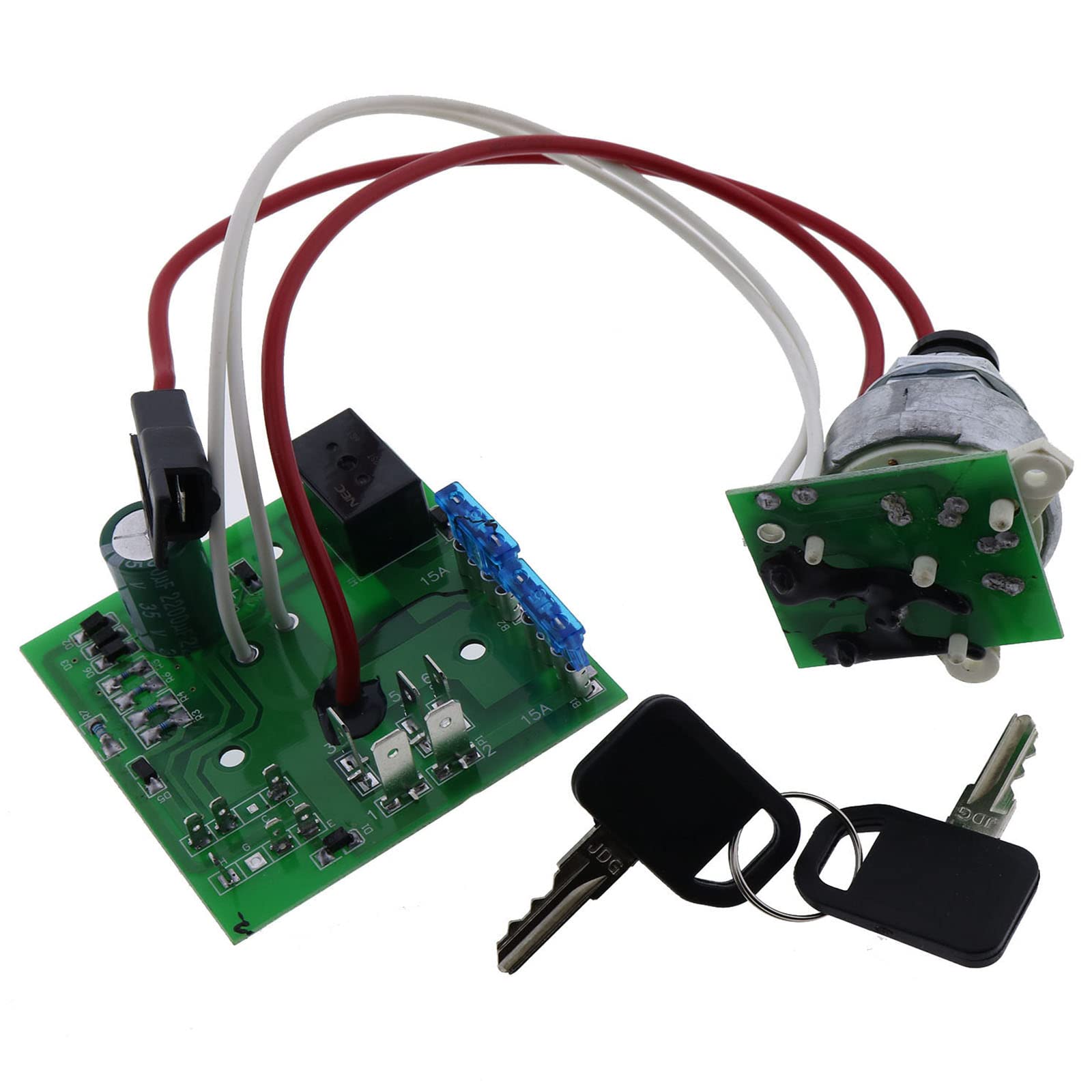 HOLDWELL AM122913 Ignition Switch Module with Keys - Compatible with John Deere 325 345 355 Lawn & Garden Tractors (Serial Below 070000) - Perfect for Tractor Maintenance & Repair