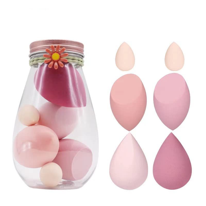 6-Piece AIR BEAUTY Cosmetic Makeup Sponge Set - Foundation Blending Puff, Powder Applicator & Beauty Blender Tool (Multicolor) | Perfect for Liquid, Cream & Powder Makeup Application