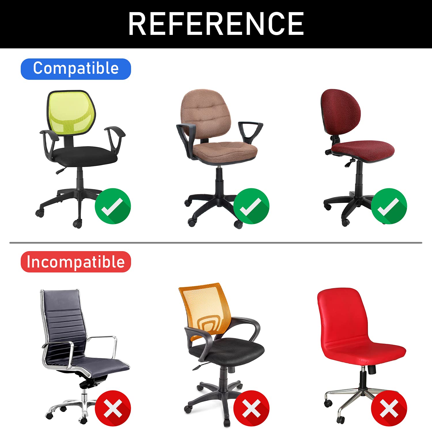 Stretchable Office Chair Cover Set of 2 - Waterproof Computer Desk Chair Slipcover for Swivel Chairs - Perfect for Home Office, Gaming & Conference Room Protection