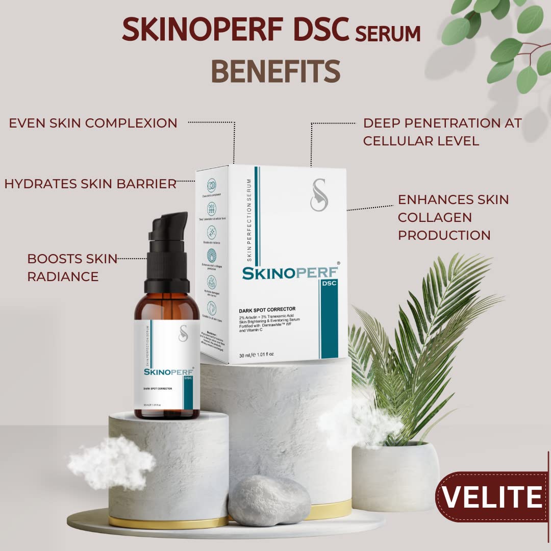 SKINOPERF DSC SERUM - Anti-Aging Facial Serum with Hyaluronic Acid & Vitamin C for Glowing Skin | Perfect for Nighttime Skincare Routine & Daily Hydration