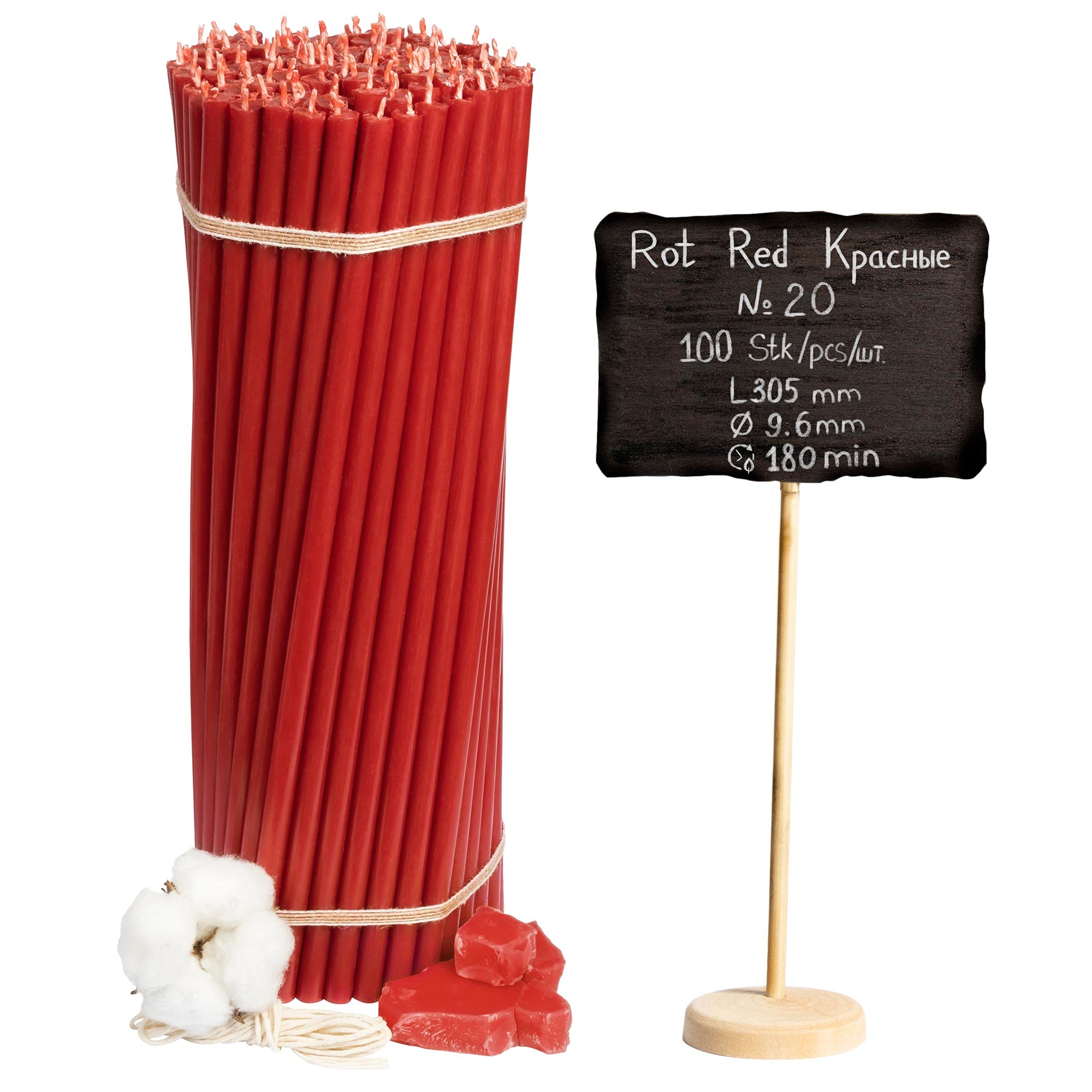 Premium Church Beeswax Candles - 100 Pack Red Religious Ritual Candles (12