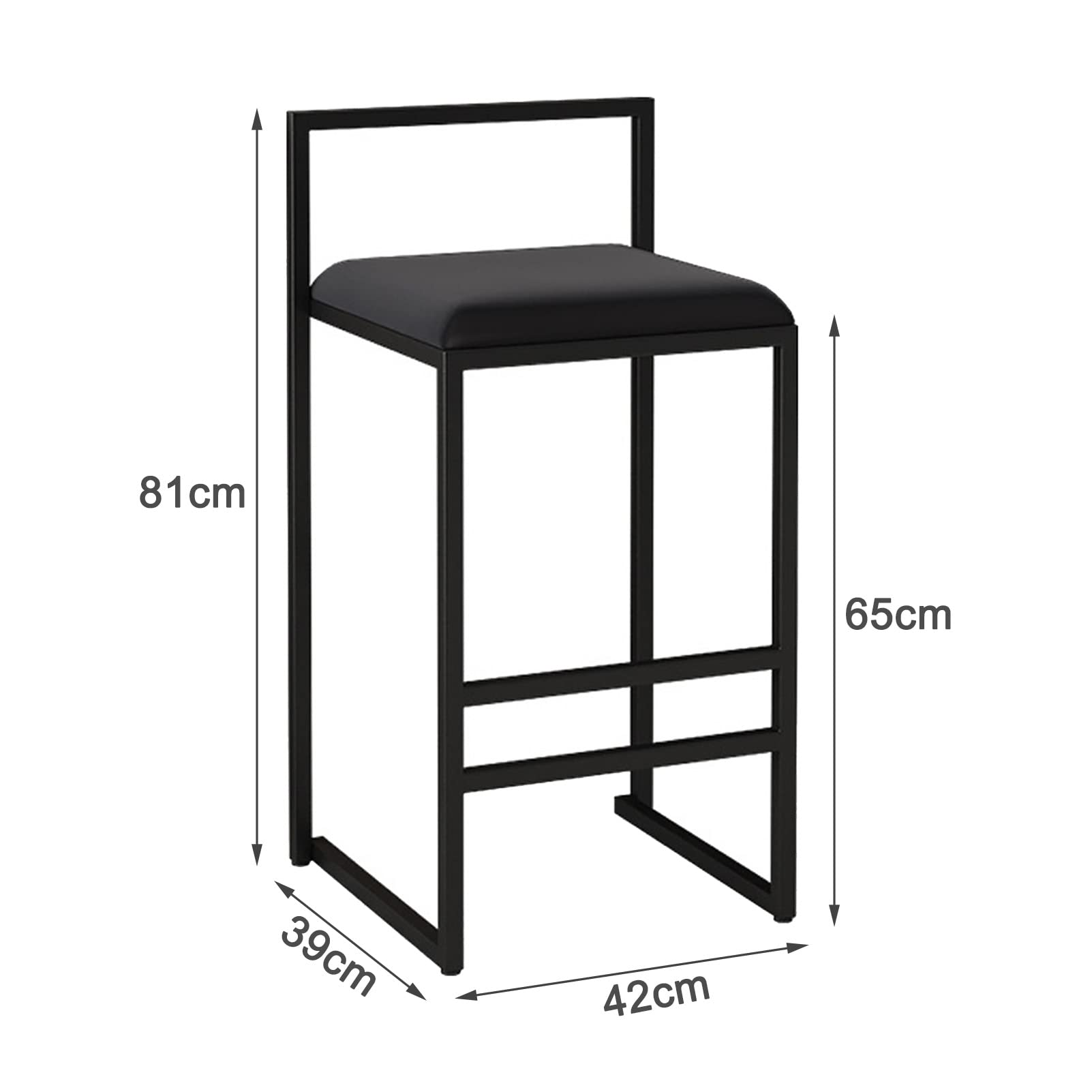 DASHADAO Set of 2 Black Velvet Kitchen Island Counter Chairs with Metal Legs & Footrest - Modern Breakfast Bar Stools for Dining, Kitchen Decor & Small Space