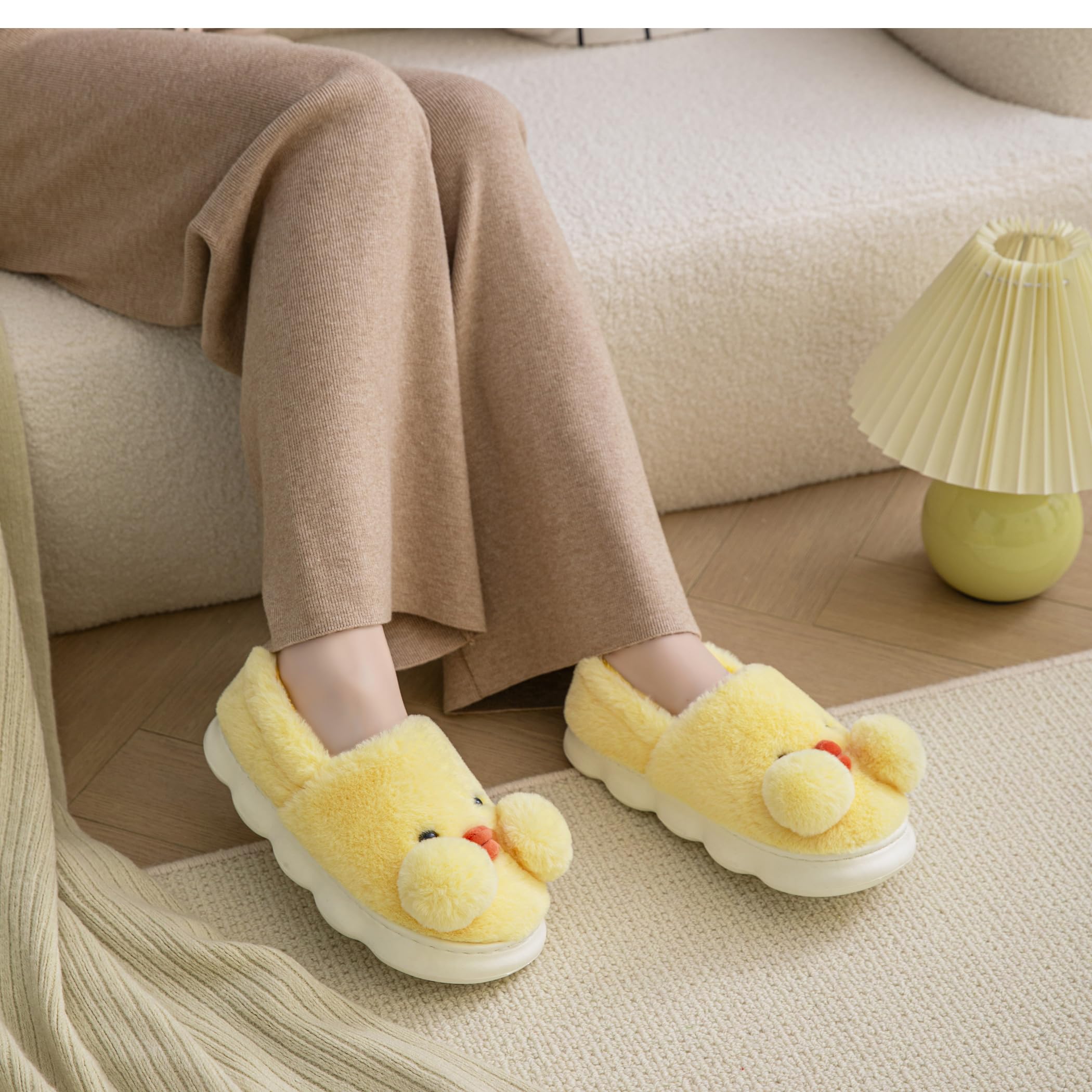 LANFIRE Women's Duck Animal Slippers - Soft Plush Fuzzy House Shoes for Winter, Warm Cotton Indoor Slippers for Cozy Home Comfort | Perfect Gift for Her, Lounge Wear, Bedroom & Bathroom Use