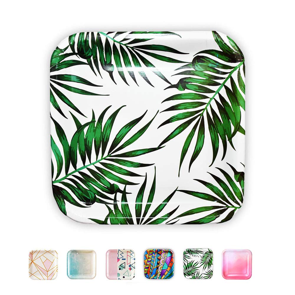 SOLAS Eco-Friendly 9 Inch Square Palm Leaf Plates - 100% Compostable Disposable Dinnerware for Jungle & Luau Parties (Pack of 20) | Perfect for Outdoor Weddings, Picnics & Sustainable Events