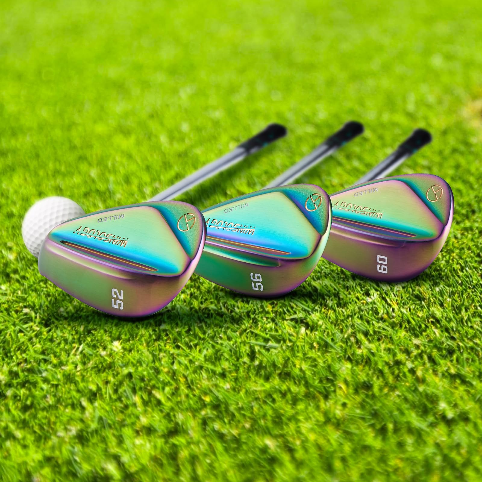 Premium 52/56/60 Degree Golf Wedges Set - Right Handed Sand & Pitching Wedges for Men & Women | Ideal for Short Game, Bunker Shots & Golf Gifts (Color)