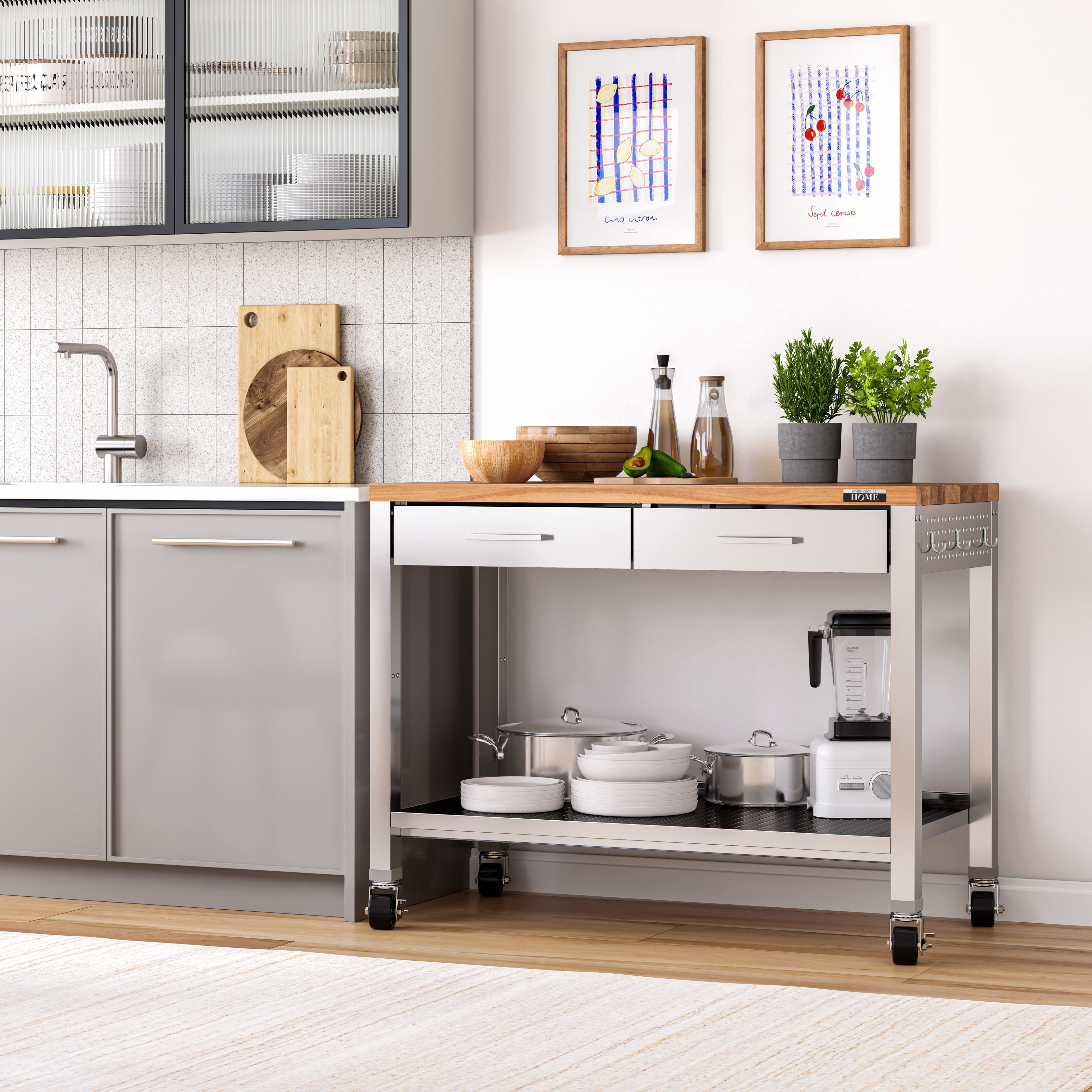 Modern Home Office Work Center Island Table - Stylish & Functional Workspace for Remote Work & Study