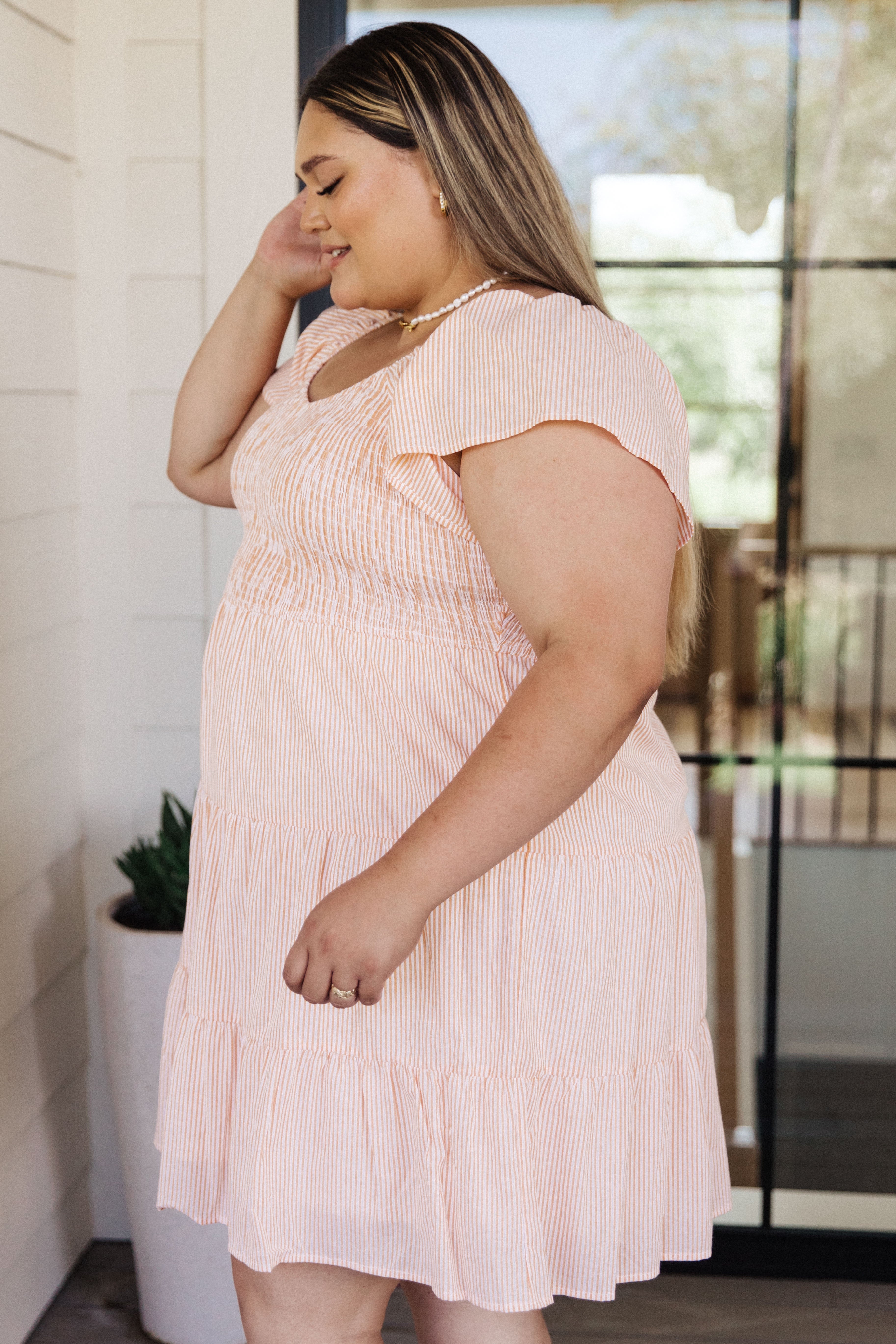 Stylish Pinstripe Dress for Women - Elegant Office & Party Wear - Perfect for Business Meetings, Cocktail Events & Formal Occasions