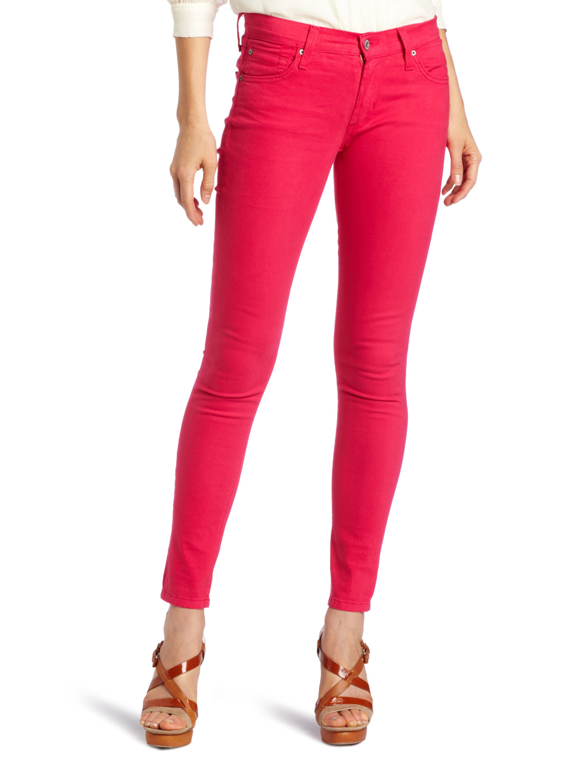 James Jeans Women's Twiggy Skinny Jean in Fuchsia - High Waisted Stretch Denim Pants for Casual Wear & Night Out