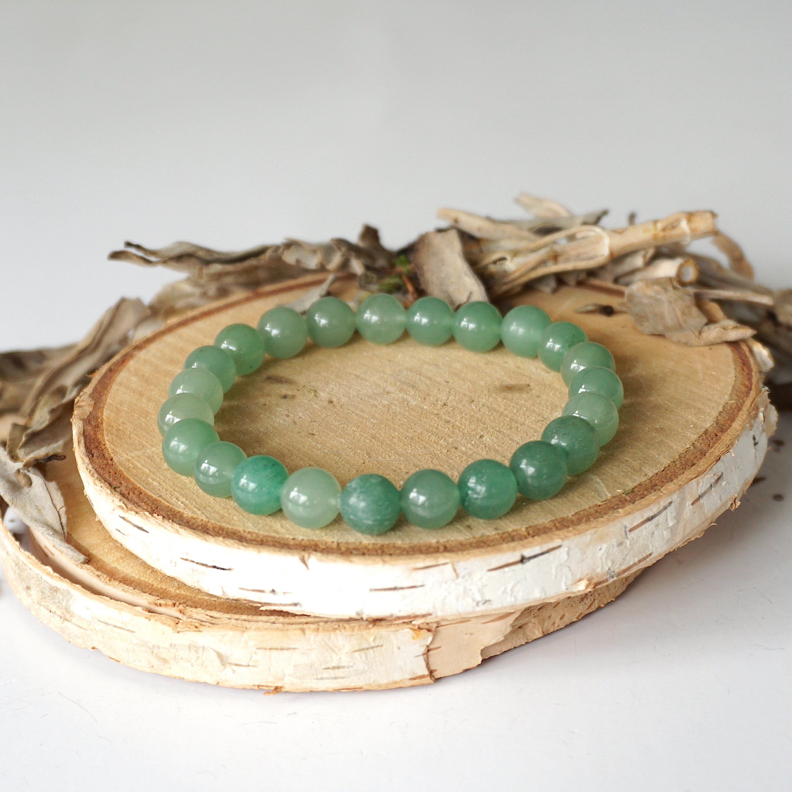 Green Aventurine Healing Crystal Mala Bracelet for Meditation, Yoga & Positive Energy - Natural Stone Beads for Stress Relief & Spiritual Balance
