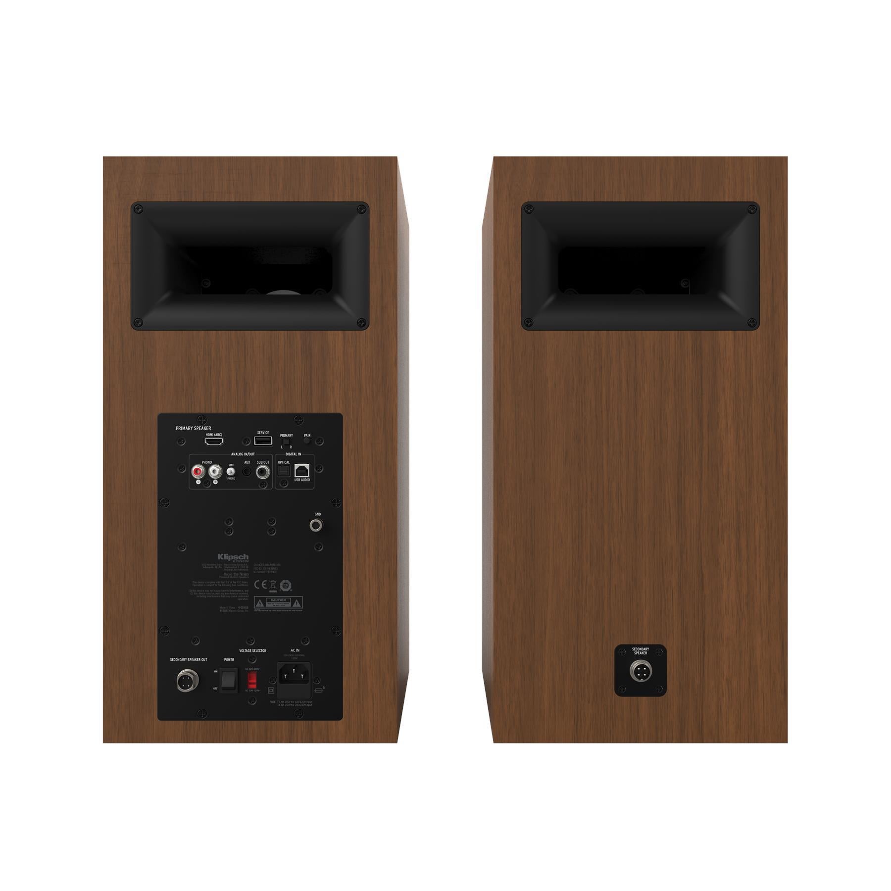 Klipsch The Nines Powered Bookshelf Speakers - High-Fidelity Audio with Bluetooth & USB | Perfect for Home Theater, Music Studio & Gaming Setup