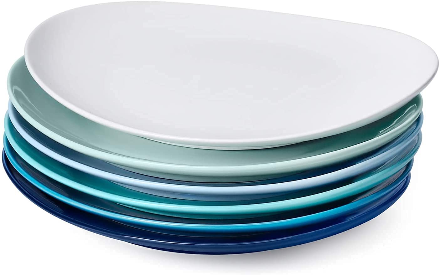 Sweese 150.003 Porcelain Dinner Plates - 11 Inch, Set of 6, Cool Assorted Colors - Elegant Tableware for Restaurants, Weddings & Everyday Dining