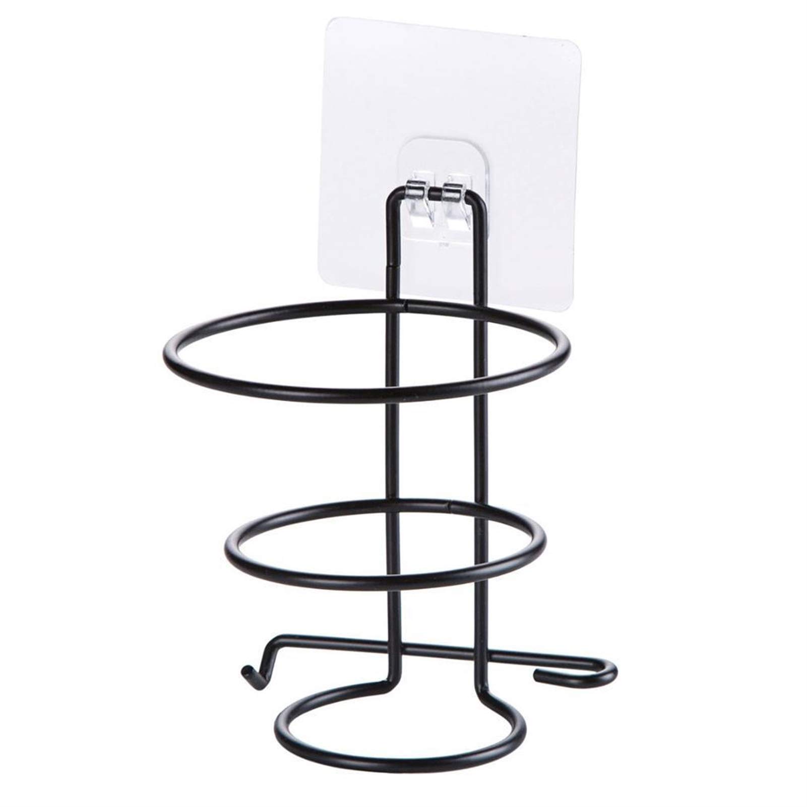 Iron Wall Mounted No Drill Bathroom Shelf - Hair Dryer Stand & Storage Rack for Bathroom & Kitchen - Space Saving Organizer for Hotels, Homes & Apartments - Perfect for Hanging Hairdryers, Towels & Toiletries