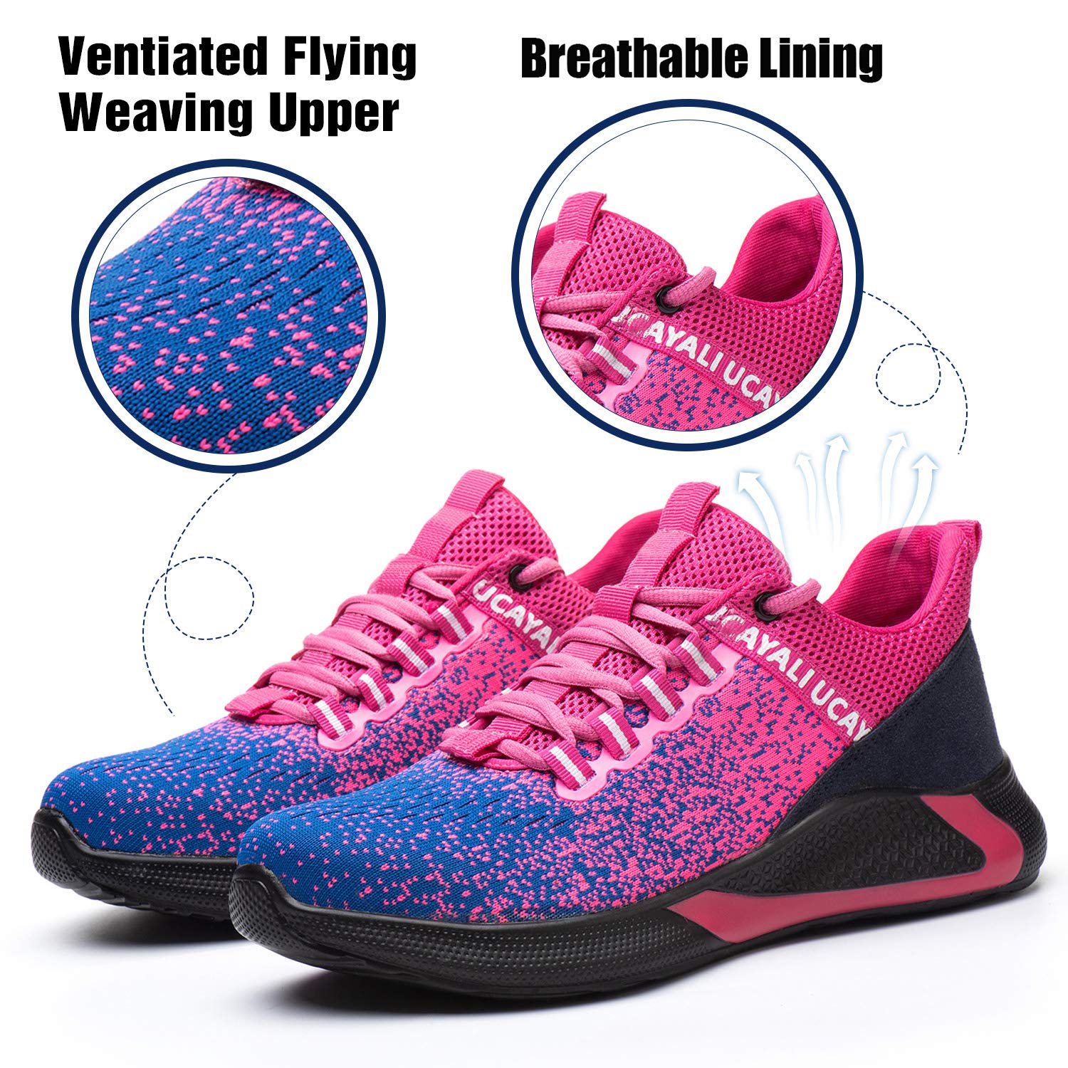 UCAYALI Steel Toe Work Shoes for Men & Women - Lightweight Breathable Safety Sneakers with Mesh Construction - Perfect for Construction, Warehouse & Industrial Work
