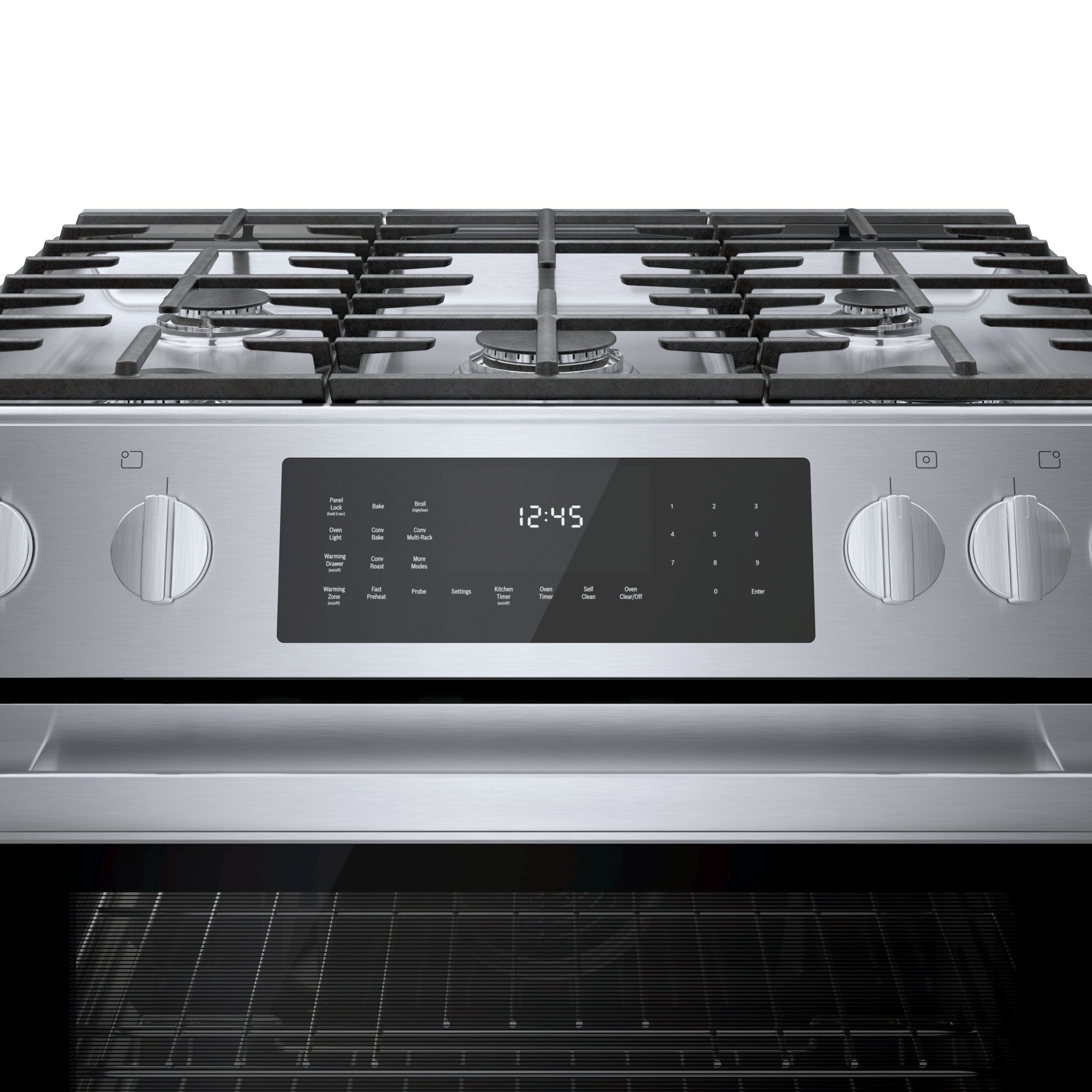 Bosch 30-Inch Stainless Steel Dual Fuel Slide-In Range - HDI8056C | Professional Gas & Electric Cooktop with Convection Oven | Perfect for Home Chefs & Modern Kitchens
