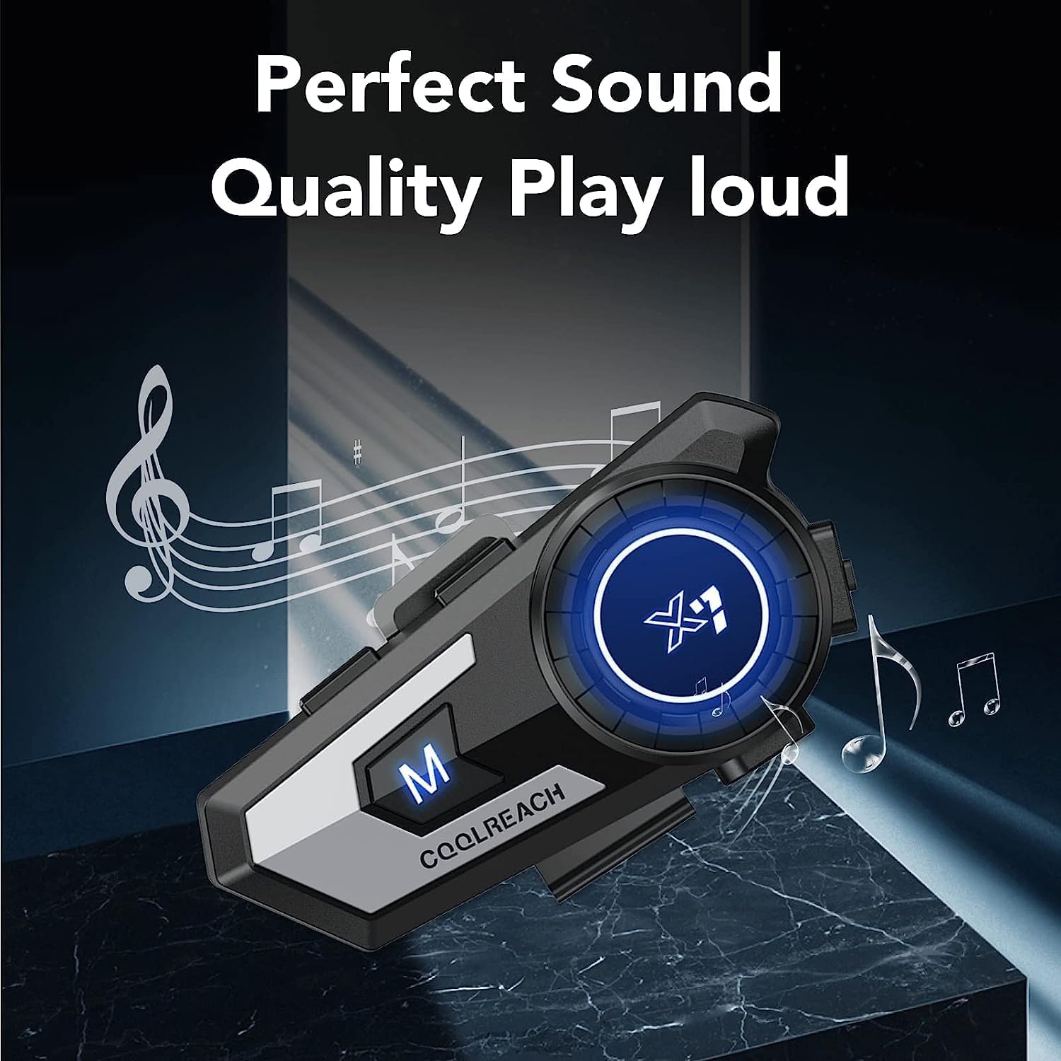 Motorcycle Helmet Bluetooth Headset with CVC Noise Cancellation & 90H Playtime - Ultra-Thin Wireless Earbuds for Motorcycle Riding, Skiing & Outdoor Sports - Stereo Music & Auto Answering