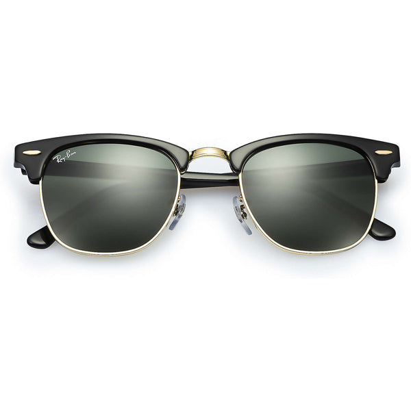 Club Master Low Bridge Sunglasses - Black Frame with Green G-15 Lenses for Men & Women | Perfect for Driving, Outdoor Sports & Fashion Accessories