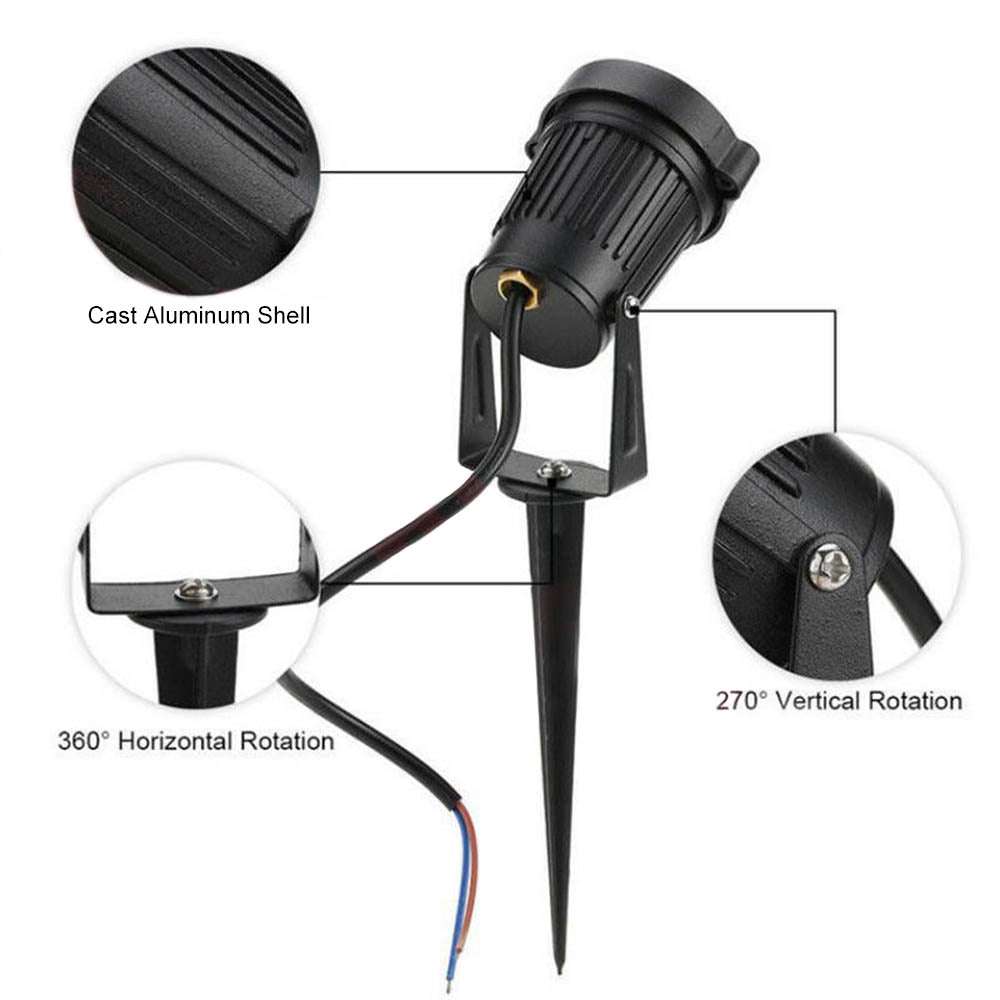 10PCS 12V LED Waterproof Outdoor Garden Spotlights - IP65 Waterproof Landscape Flood Lights for Yard, Pathway, Patio, and Garden Lighting