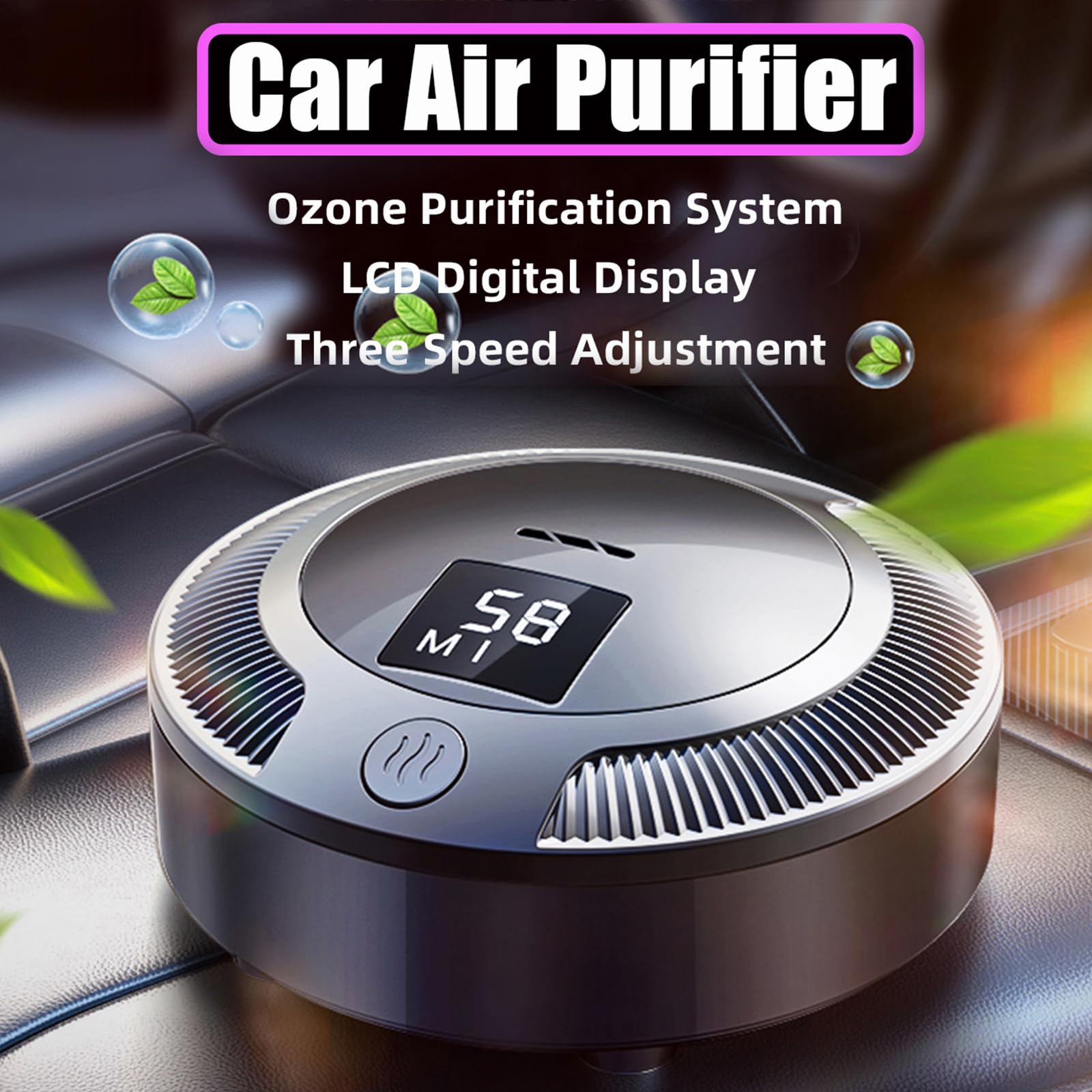 Rechargeable Mini Air Purifier with Ozone Purification - 3 Speed Portable Refrigerator Deodorizer for Car, Bedroom, Shoe Cabinet - Black | Eliminates Odors in Small Spaces & Freshens Air