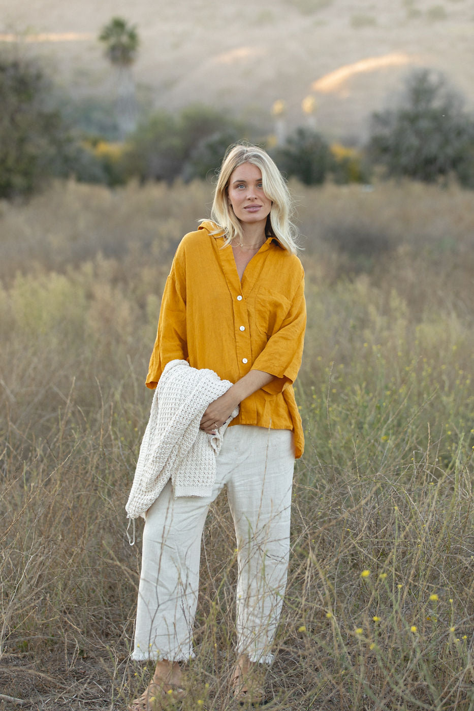Sea Breeze Washed Linen Top for Women - Soft & Breathable Summer Blouse - Perfect for Beach Vacations, Casual Outings & Boho Style