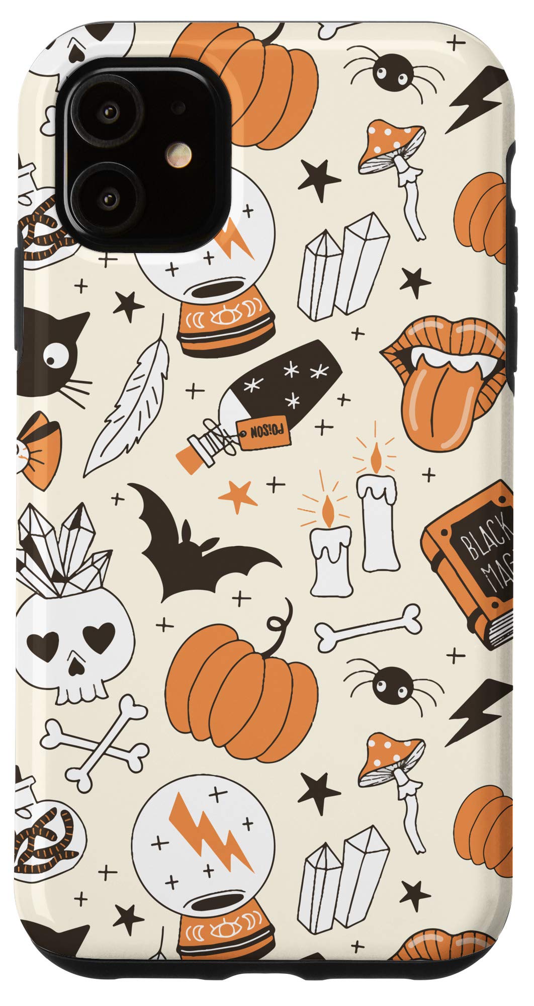 iPhone 11 Case - Vintage Witchy Design with Crystals for Halloween & Spiritual Use
