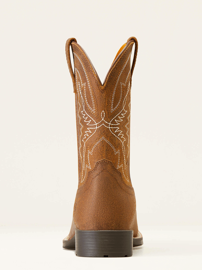 Ariat 10047034 Kids Hybrid Rancher Western Boots - Distressed Tan Leather Cowboy Boots for Boys & Girls - Perfect for Rodeo, Horse Riding & Western Fashion