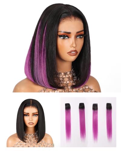 6x6 Wig&1BPurple Clip