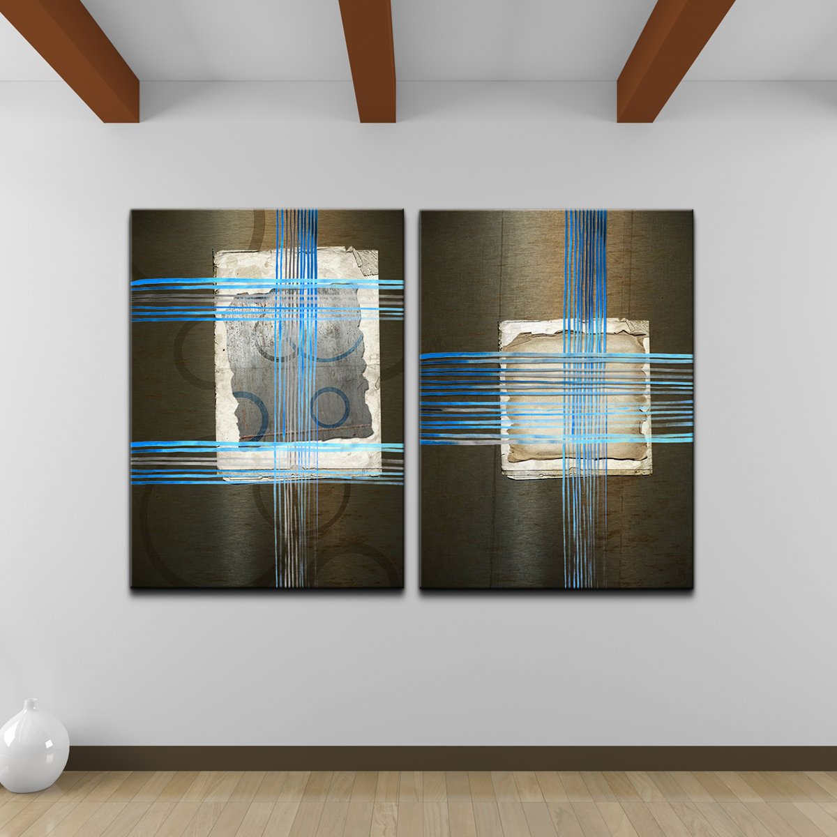Abstract 2-Piece Canvas Wall Art Set - Modern Home Decor for Living Room, Bedroom & Office - Ready to Hang
