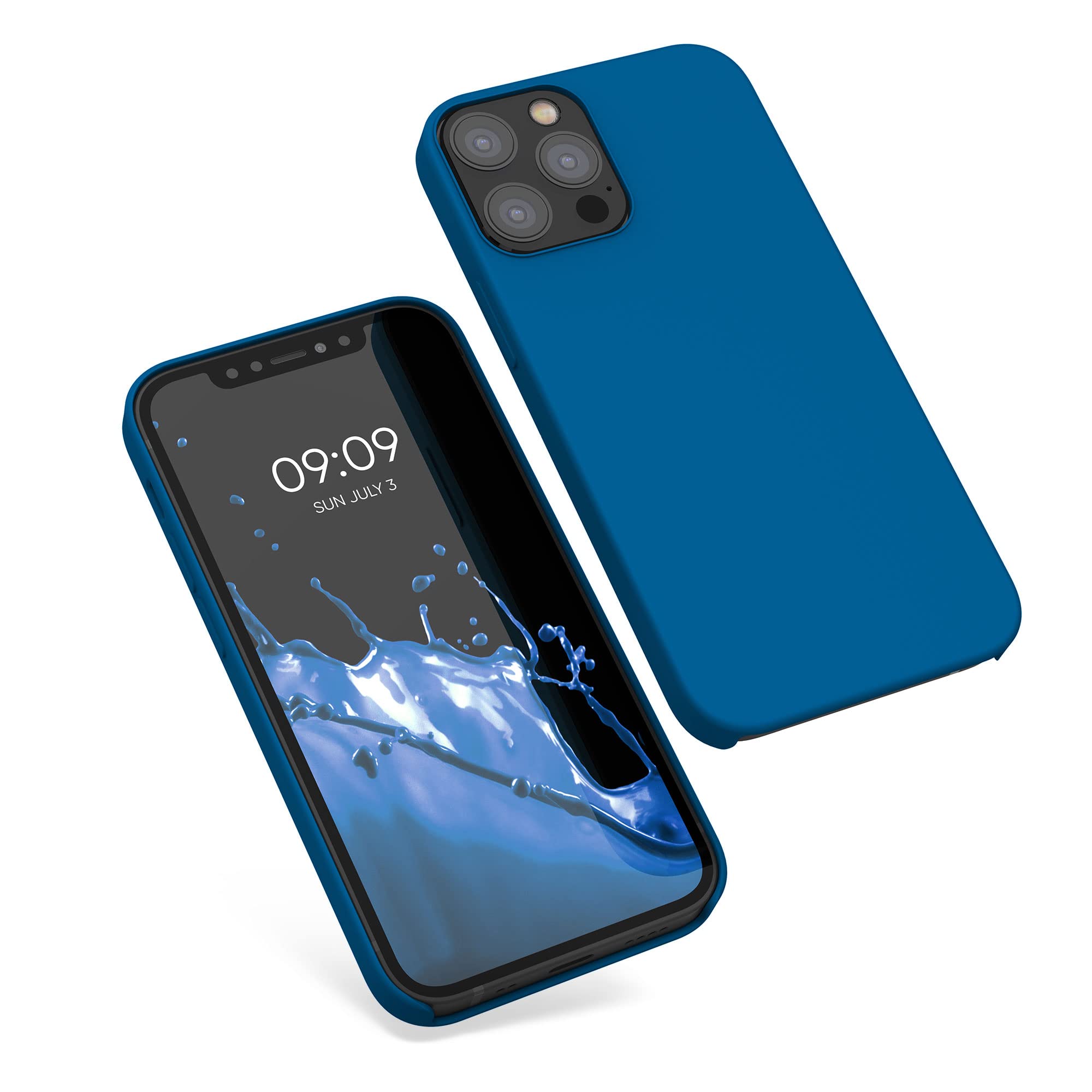 kwmobile Premium TPU Silicone Case for Apple iPhone 12 & iPhone 12 Pro - Soft Protective Phone Cover in Blue Reef - Perfect for Everyday Use & Outdoor Activities