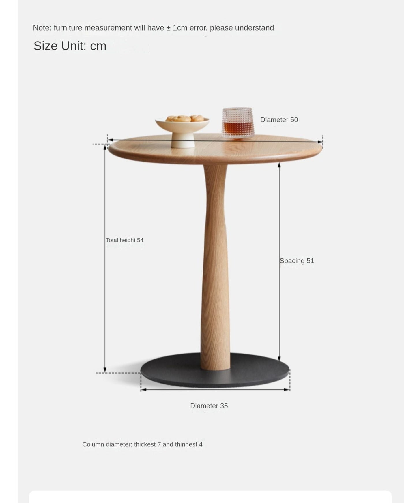 Solid Wood Round Side Table - Oak, Black Walnut, Cherry - Modern End Table for Living Room, Bedroom & Office