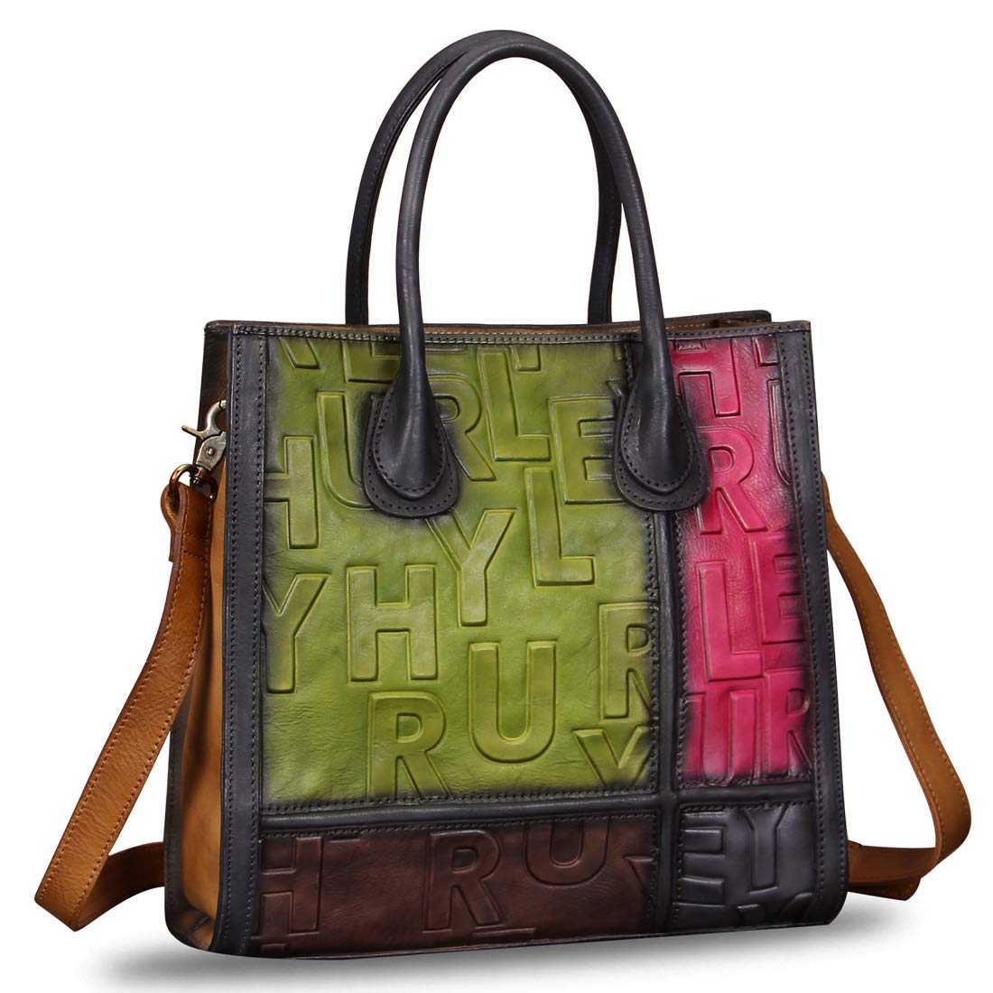 Genuine Leather Purses for Women - Vintage Real Leather Tote Shoulder Bag with Top Handle - Perfect for Work, Travel & Everyday Use