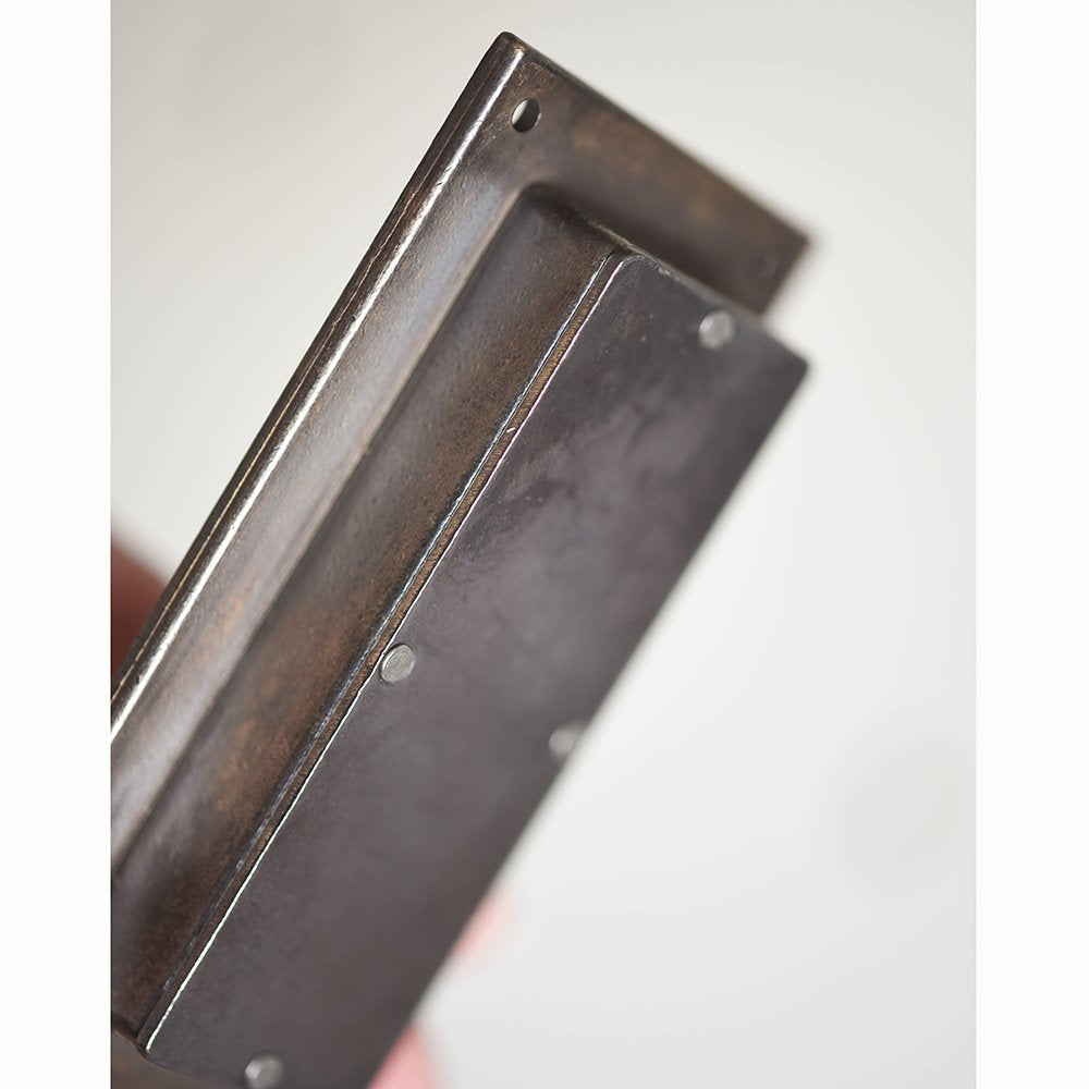 Vintage Distressed Antique Brass Rectangular Flush Mount Door Handle - Classic Cabinet Pull for Kitchen, Bathroom & Furniture Hardware Upgrade