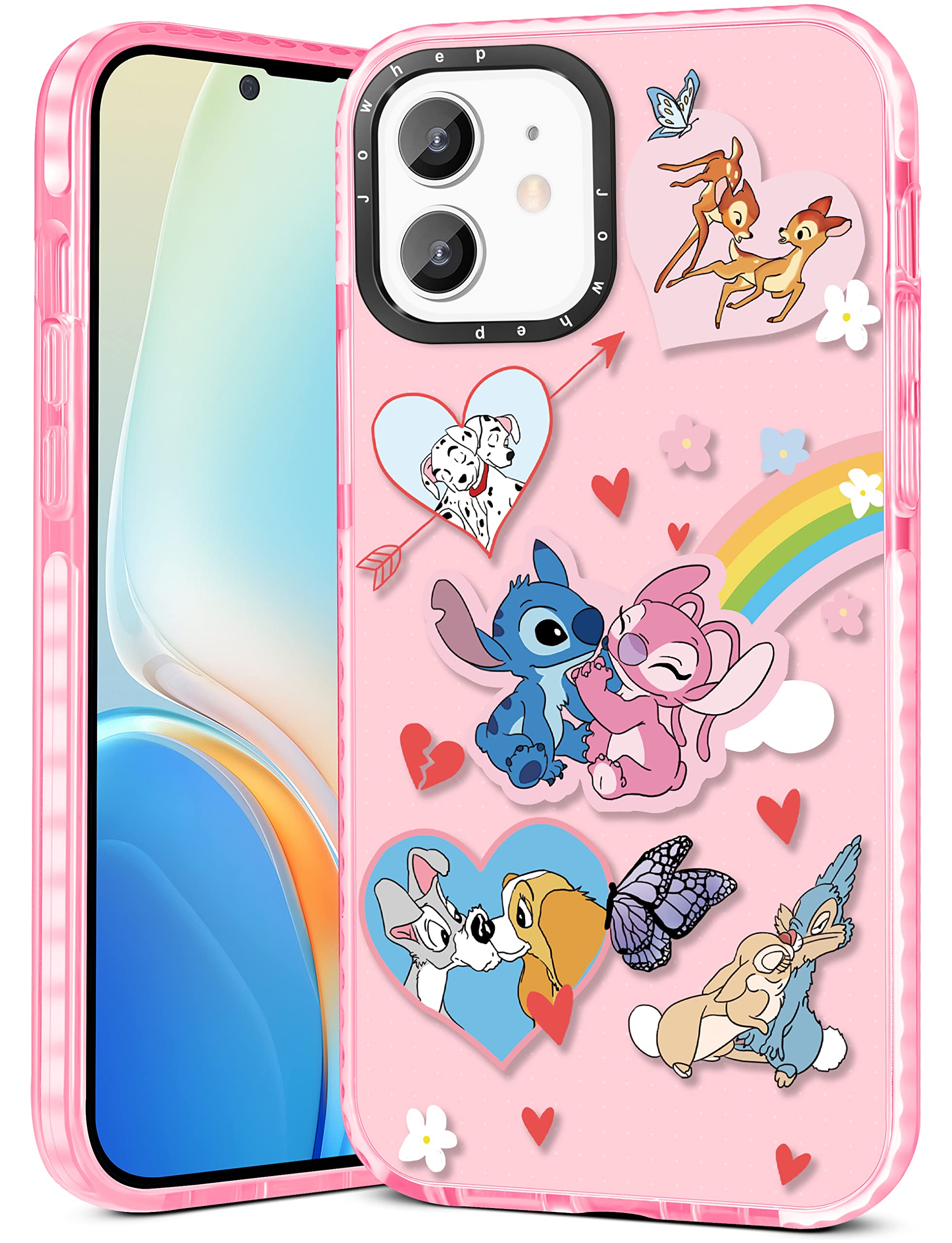 Jowhep Cute Cartoon Rainbow Stitch iPhone 12/12 Pro 6.1