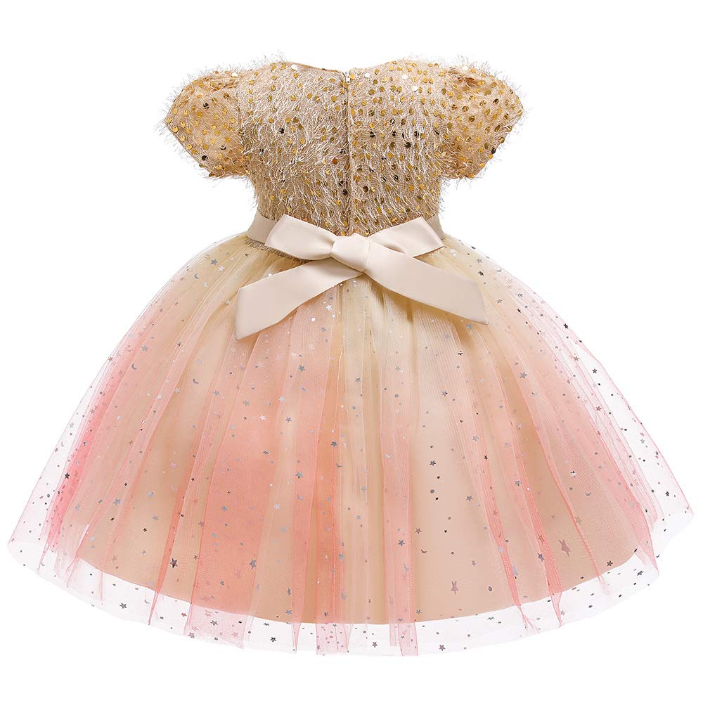 Gradient Color Starry Night Sequined Dress for Girls - Elegant Party, Wedding & Pageant Formal Gown | Perfect for Prom, Homecoming & Special Occasions