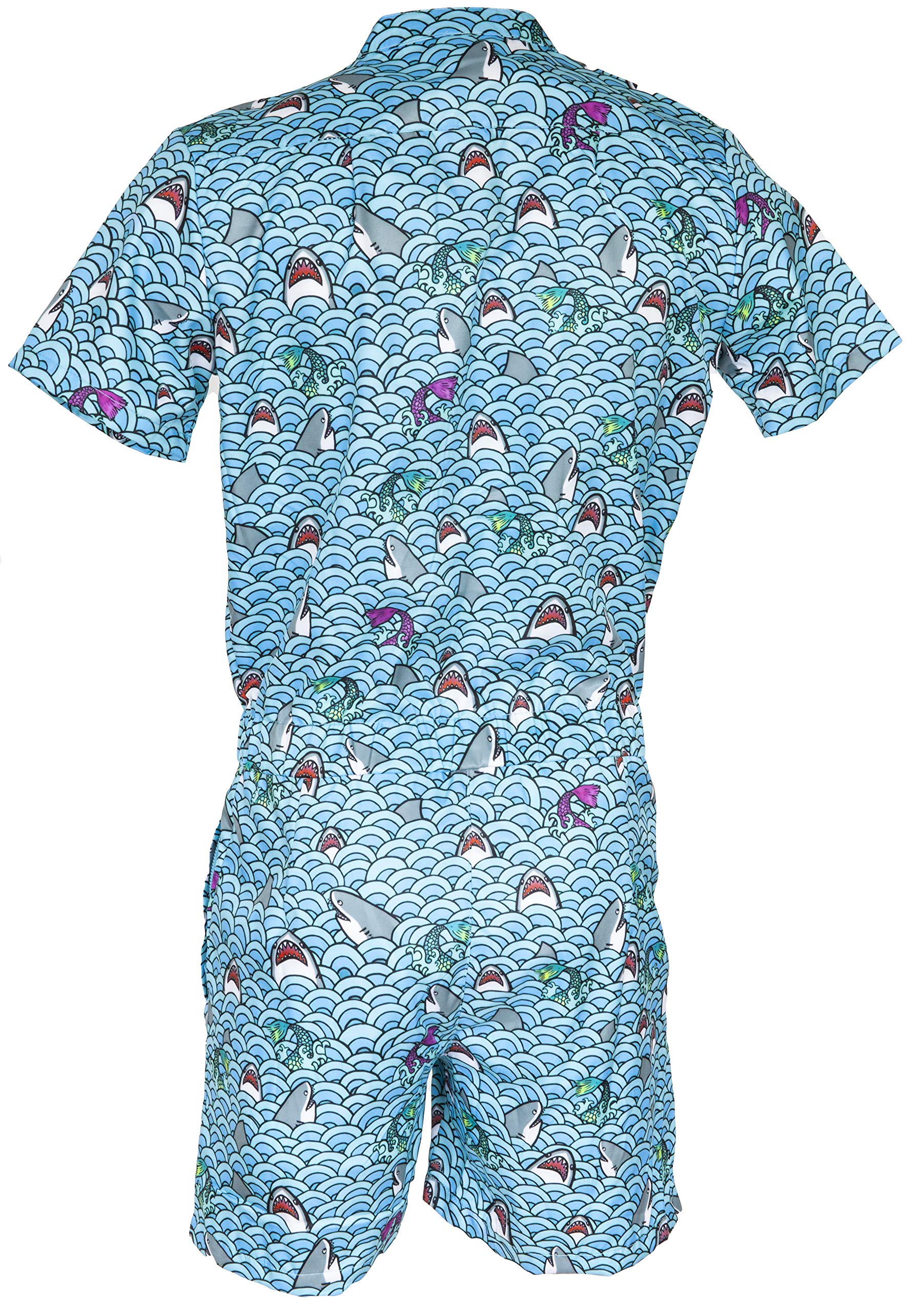 Premium Funny Guy Mugs Men's Romper Jumpsuit with Zippered Pockets - Comfortable Adult One-Piece Outfit for Parties, Cosplay & Casual Wear