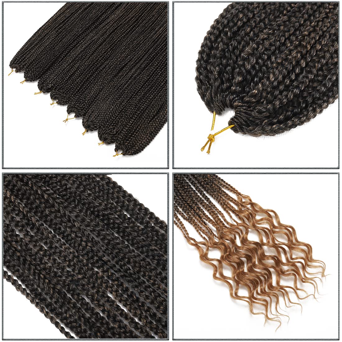 8 Packs 30 Inch Pre-Looped Crochet Box Braids Hair with Curly Ends - T27 Goddess Box Braids for Women - Long Synthetic Braiding Hair Extensions for Protective Styles & Boho Looks