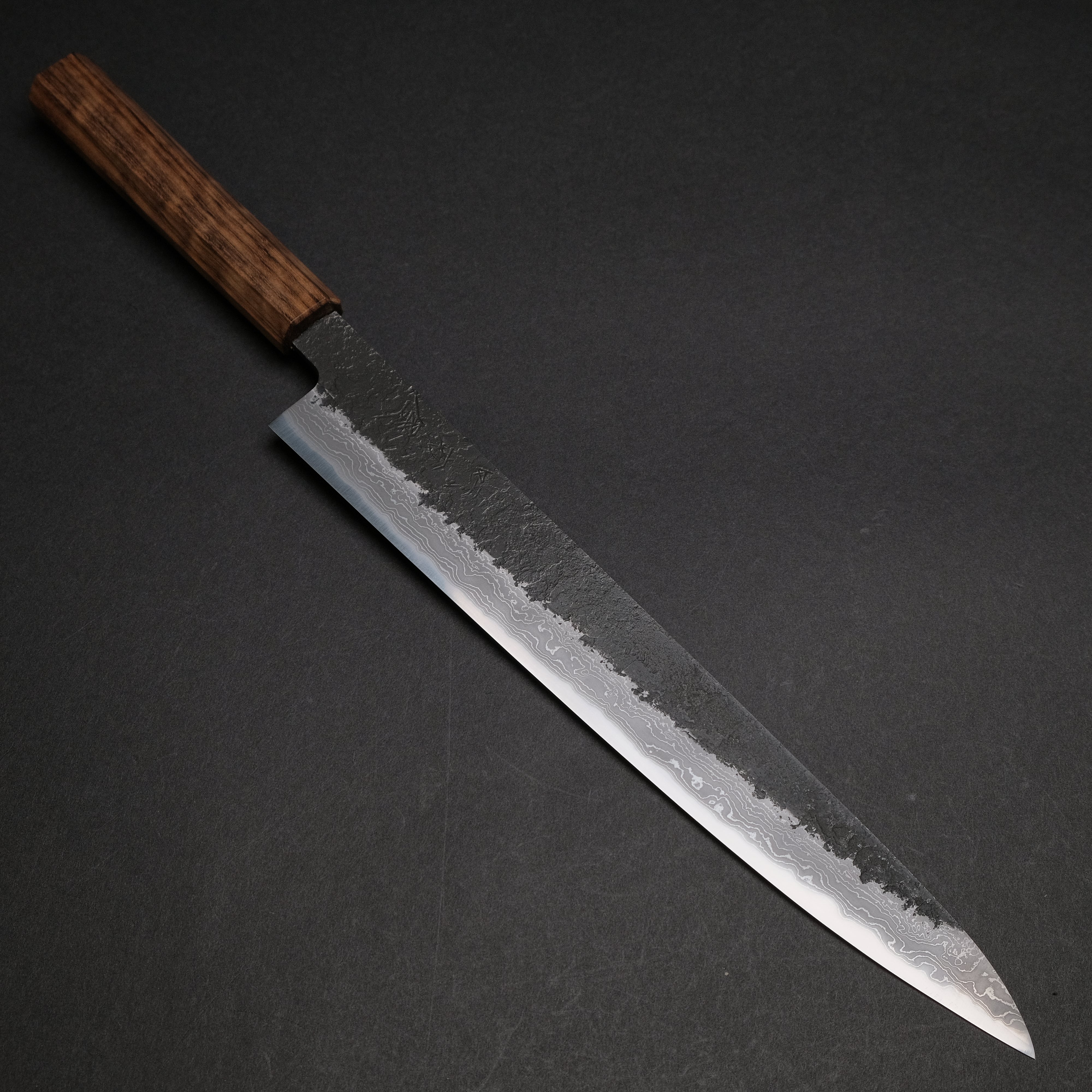 Premium Ajikataya White #2 Nashiji Damascus Sujihiki 270mm Japanese Slicing Knife with Octagonal Magnolia Wood Handle (#37) - Perfect for Sushi, Sashimi & Meat Carving