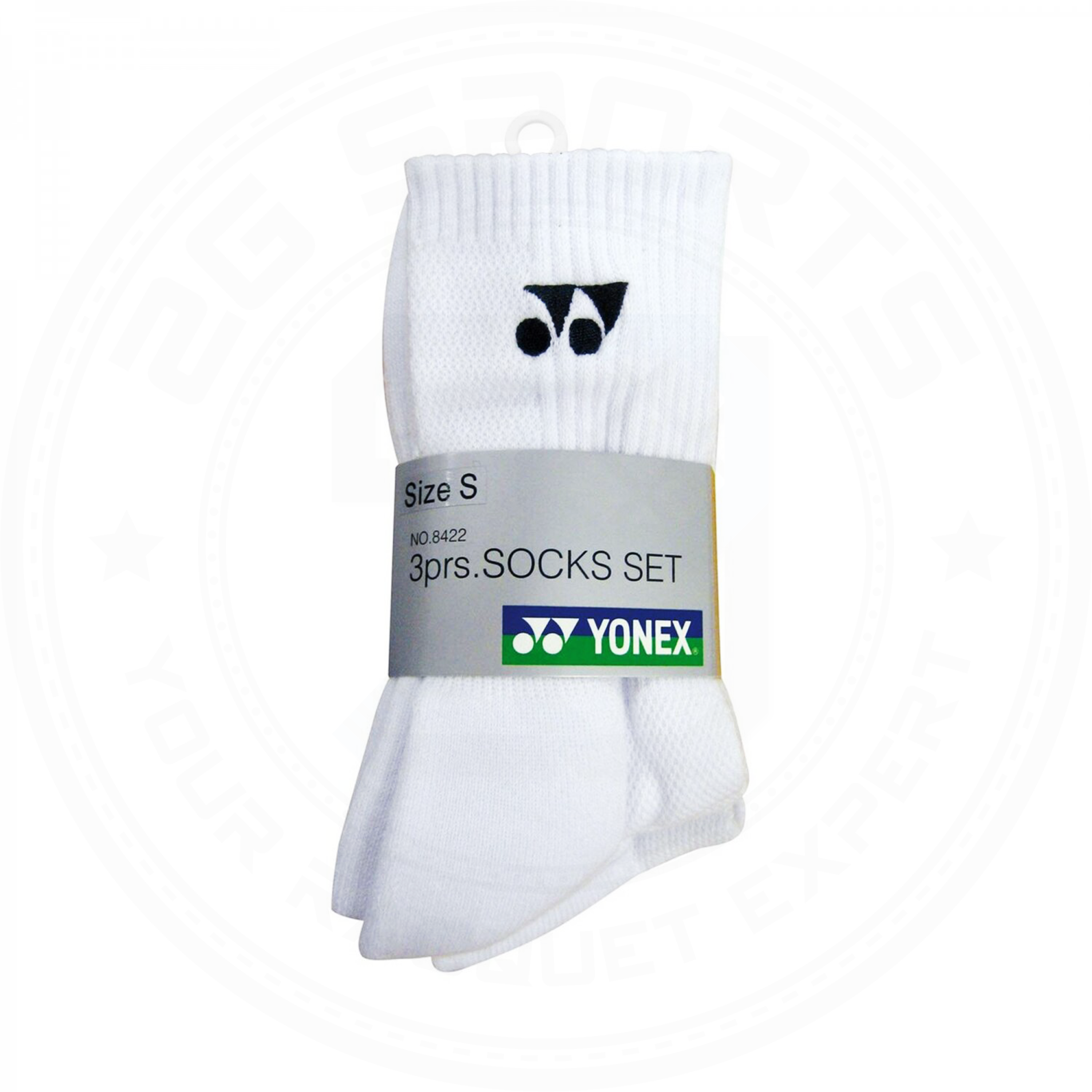 Yonex Sports Socks 8422 - 3 Pairs Cushioned Athletic Socks for Running, Tennis & Gym Workouts - Breathable Moisture-Wicking Performance Socks for Men & Women