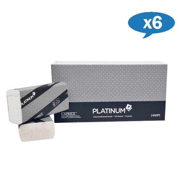 Premium Caprice Platinum 2-Ply Interleaved Towels 24cm x 23cm (9.45