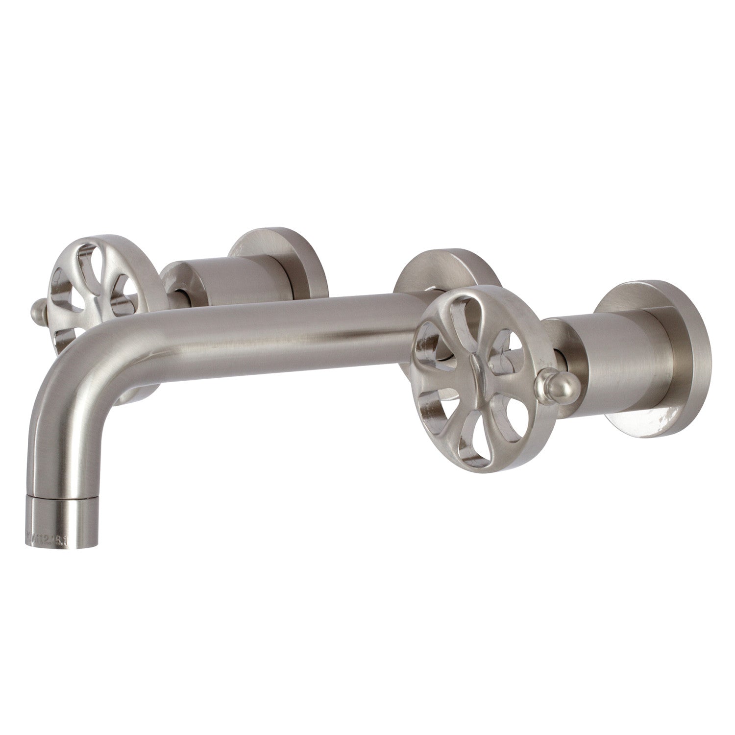 Belknap KS8128RX Brushed Nickel Double Handle 3-Hole Wall Mount Bathroom Faucet - Perfect for Modern Bathroom & Powder Room Installations