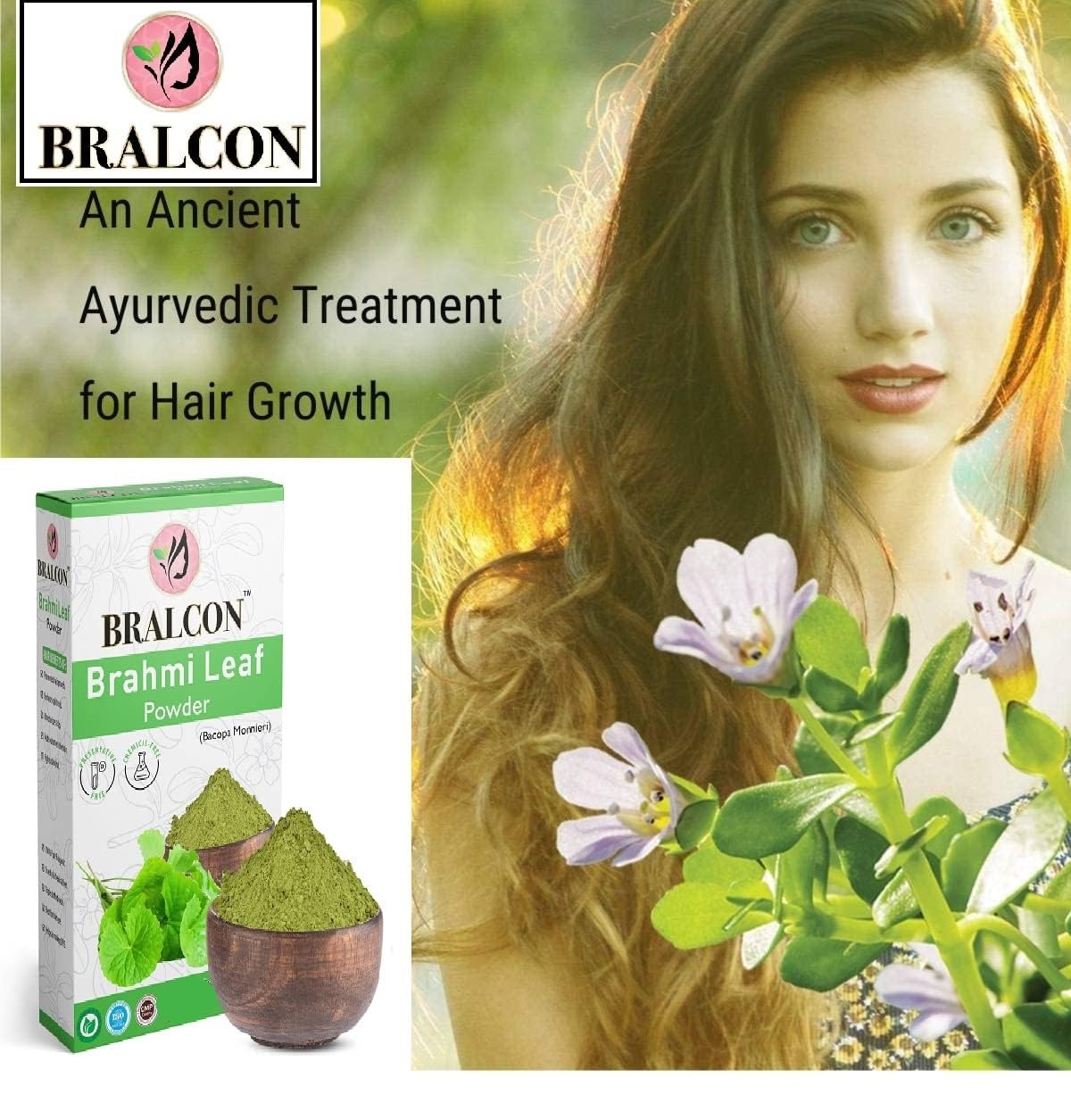 Organic Brahmi Leaf Powder (Bacopa Monnieri) - 100g | 100% Natural Herbal Supplement for Hair Growth & Cleansing | Promotes Healthy Hair Care | Perfect for DIY Hair Masks & Ayurvedic Treatments