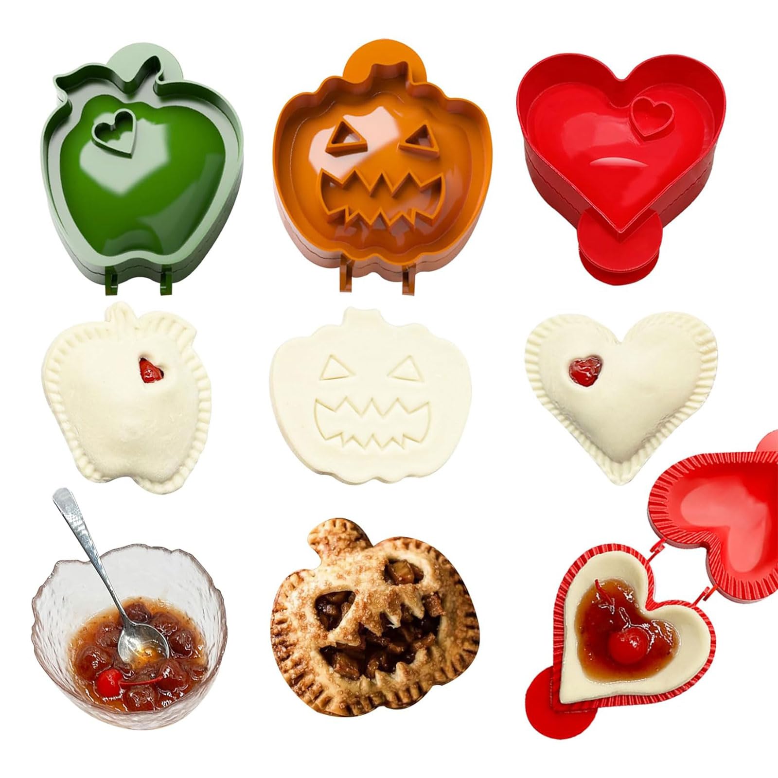 **Premium Pie Maker Set - Handheld Pocket Pie Mold, Dough Press & Top Cutter for Baking | Halloween Pumpkin Pie Molds | Perfect for Homemade Desserts, Parties & Holiday Baking**