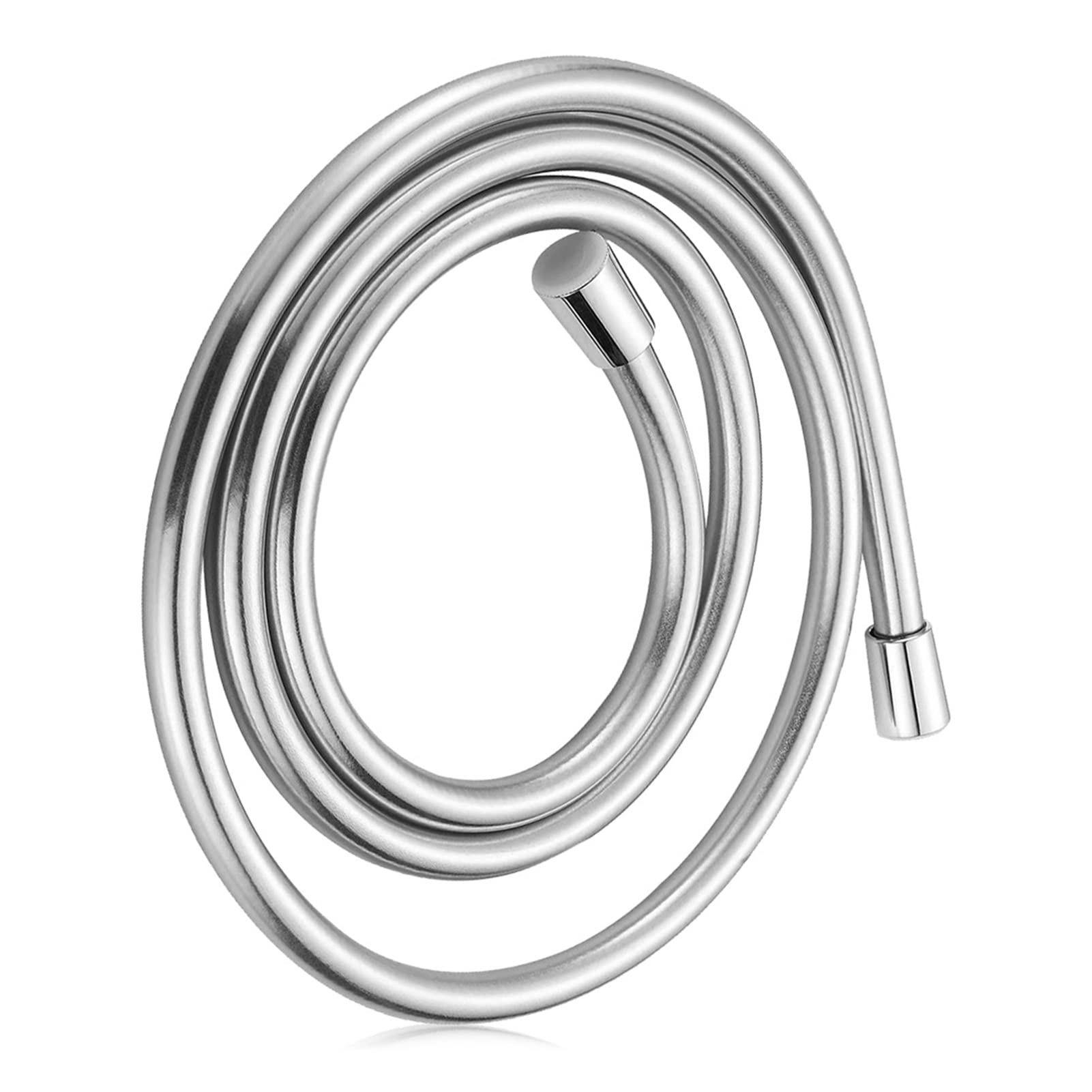 360° Rotating Anti-Kink Shower Hose - 1.5m Flexible PVC Handheld Shower Extension Pipe with Metal Connectors (Silver Gray) - Perfect for Bathroom, Spa, RV & Pet Washing